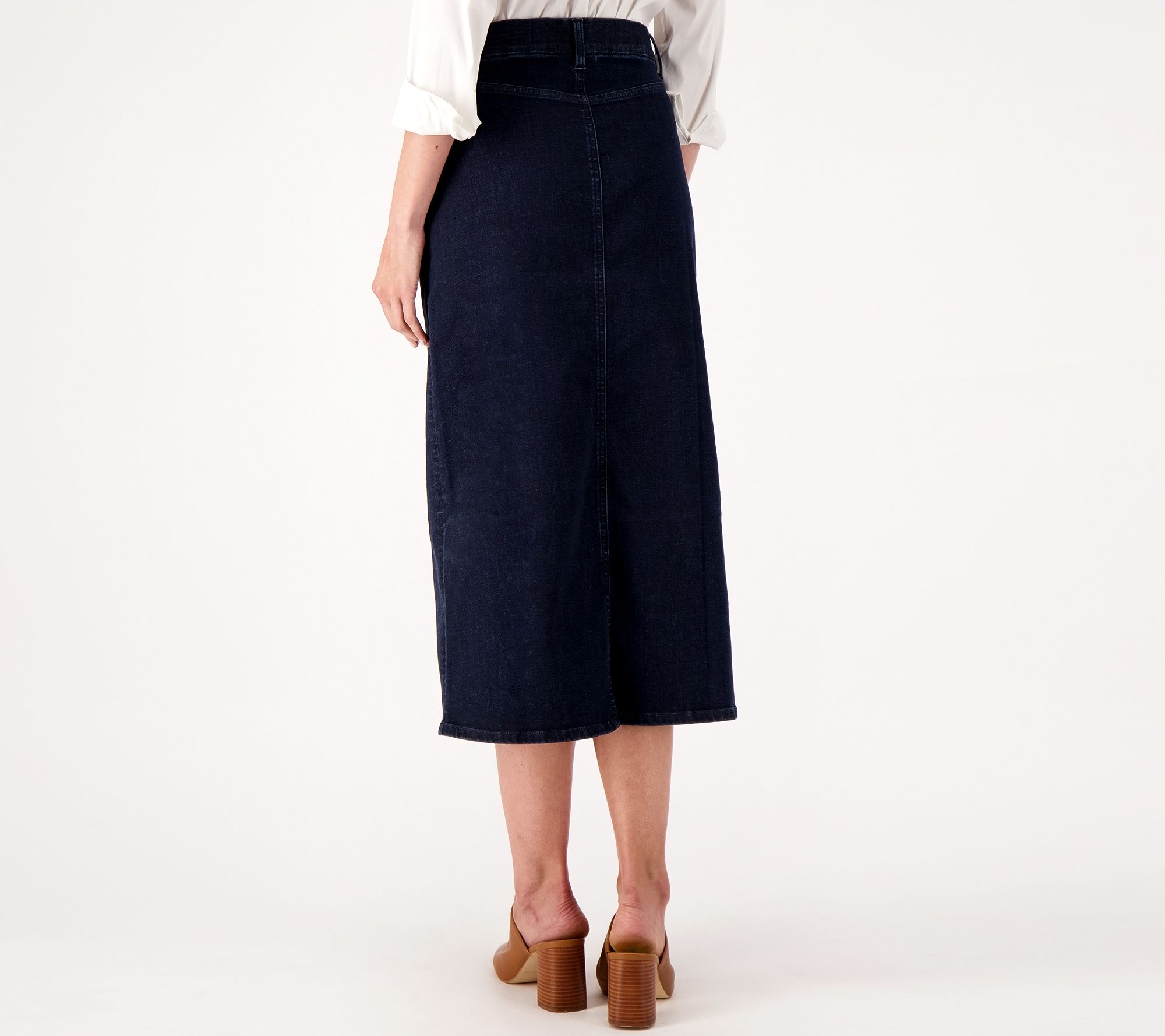 Denim midi outlet skirt qvc