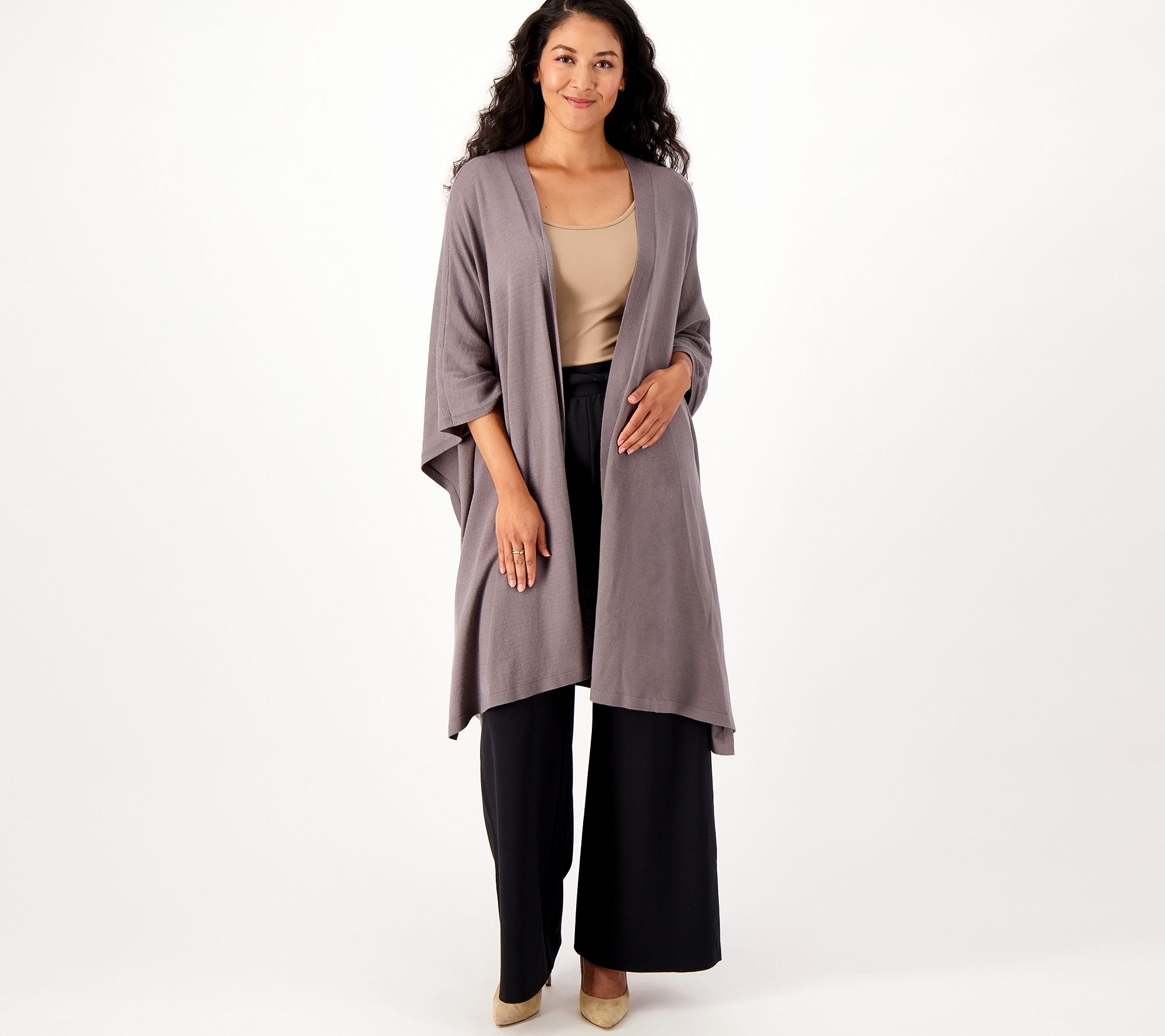 Girl With Curves Regular Sweater Poncho Cape - QVC.com