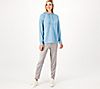 Denim & Co. Comfort Zone Printed Soft Blend Knit Hooded Pullover, 2 of 3