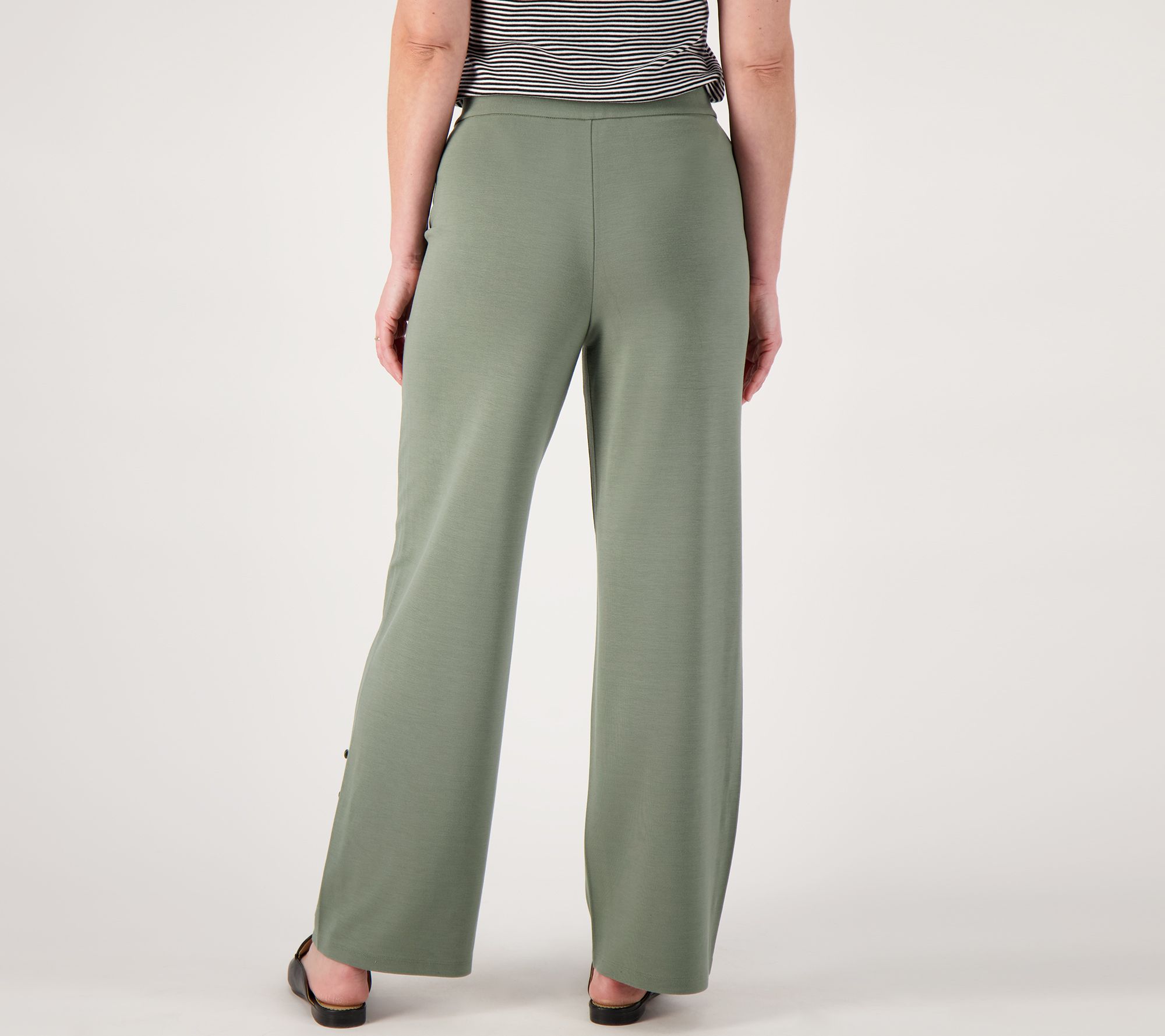 Isaac Mizrahi Live! Regular Ponte Pants with Pearl Buttons - QVC.com