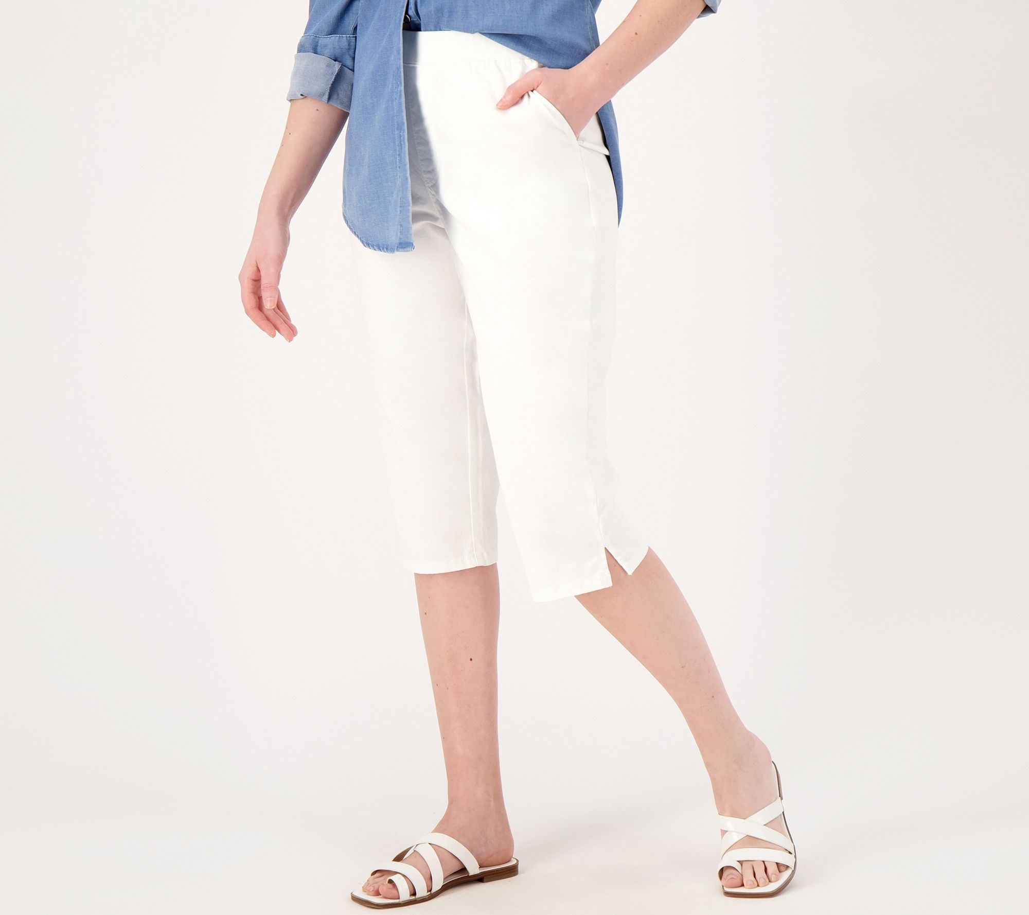 Denim & Co. EasyWear Twill Tall Relaxed Pull-On Skimmer