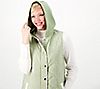 Nuage Zip Front Quilted Long Vest with Scuba Hood, 2 of 3