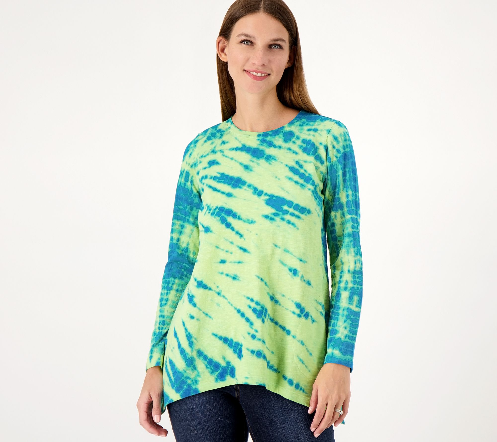LOGO by Lori Goldstein Slub Tie-Dye Top