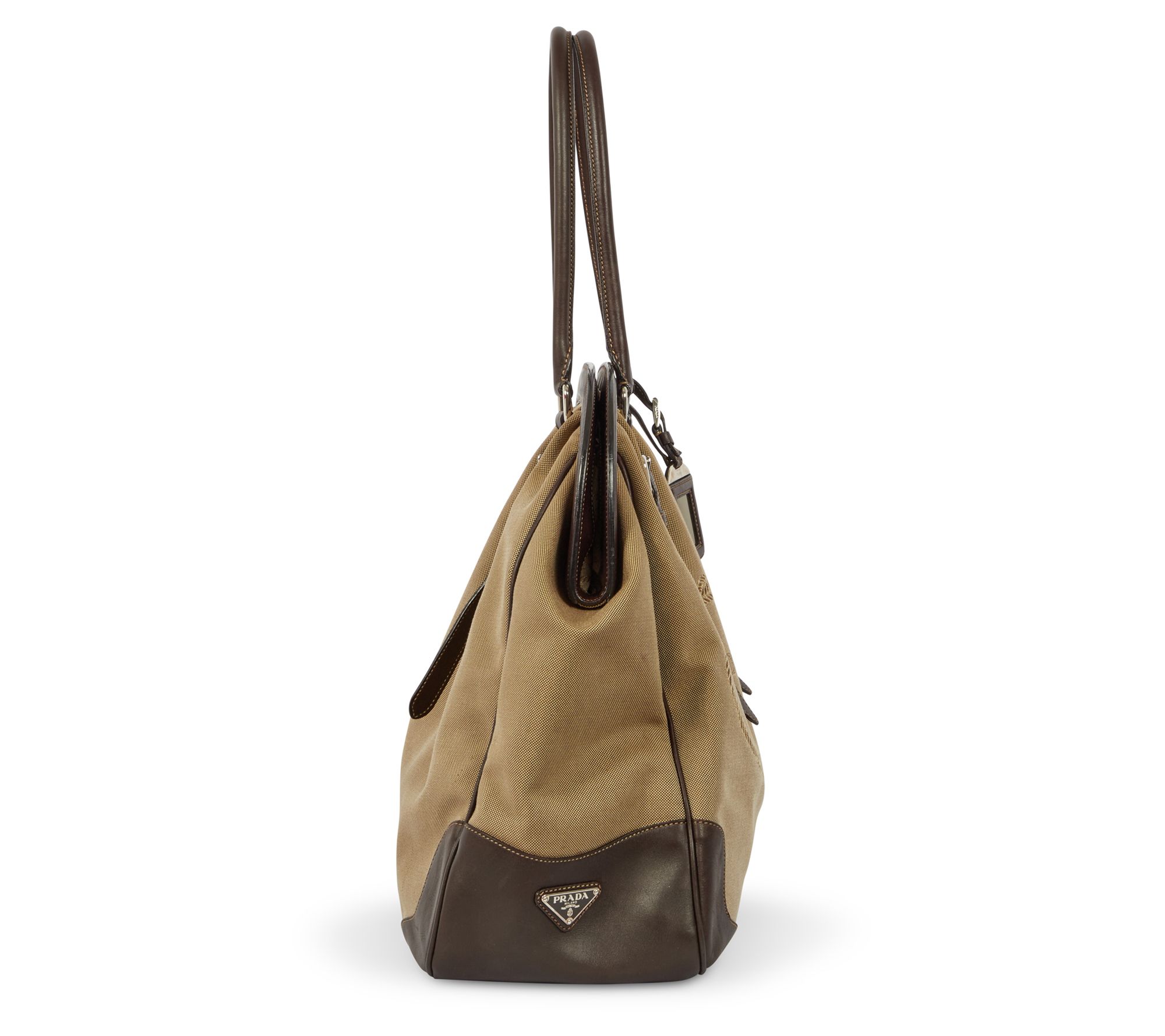 Prada Vintage Brown Jacquard Canvas Handbag, Best Price and Reviews