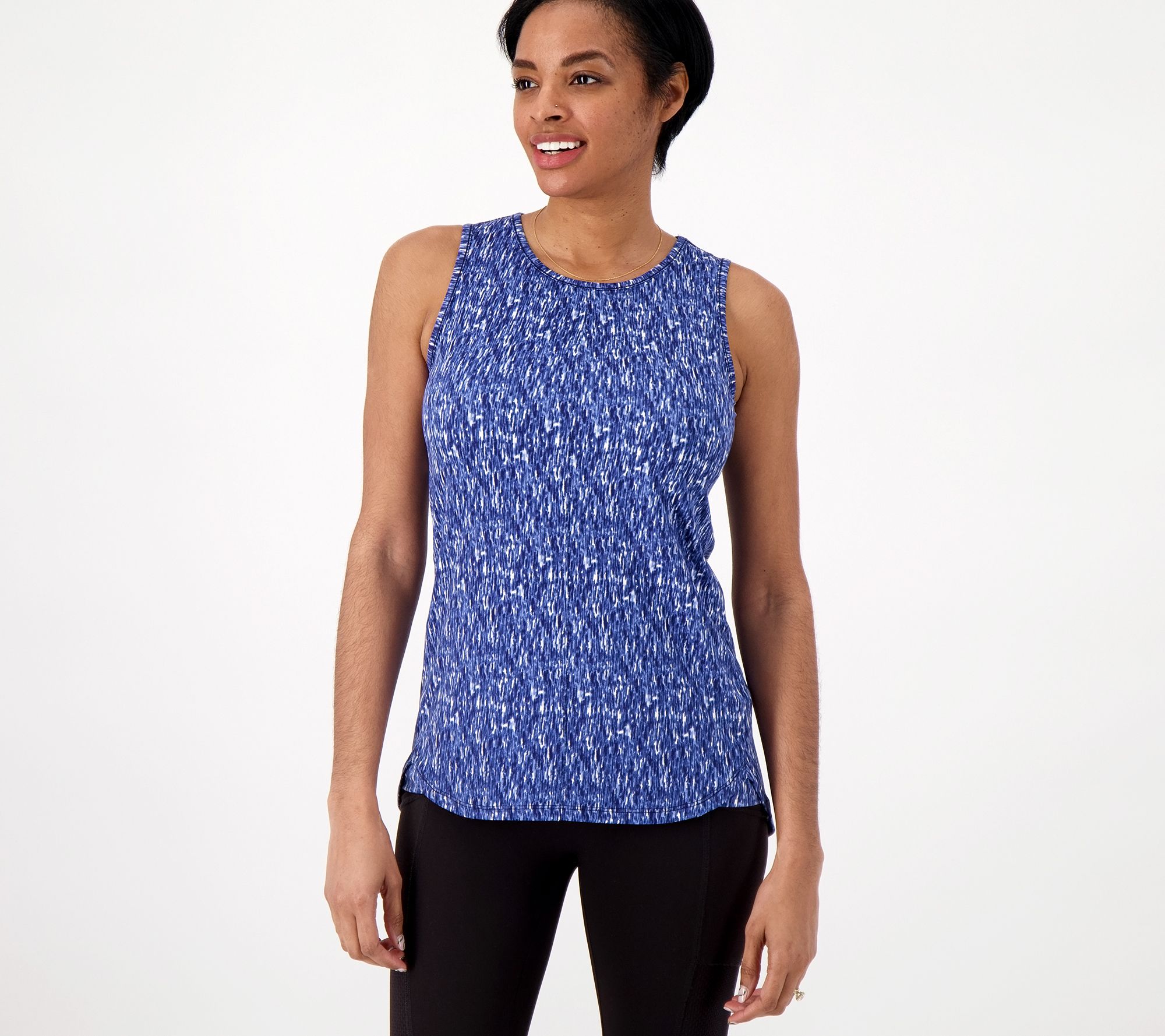 zuda Z-Cool Jersey Printed Forward Seam Tank - QVC.com