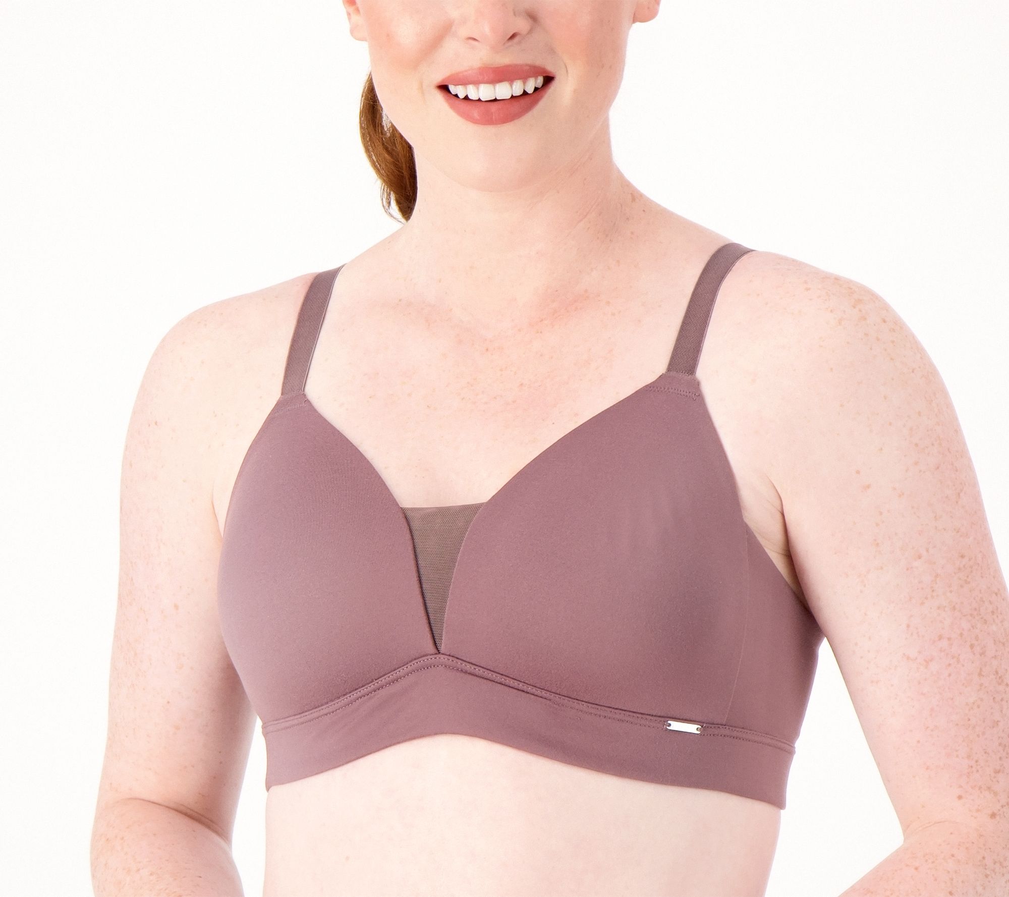 As Is Breezies Brushed Wirefree Side Smoothing Bra 