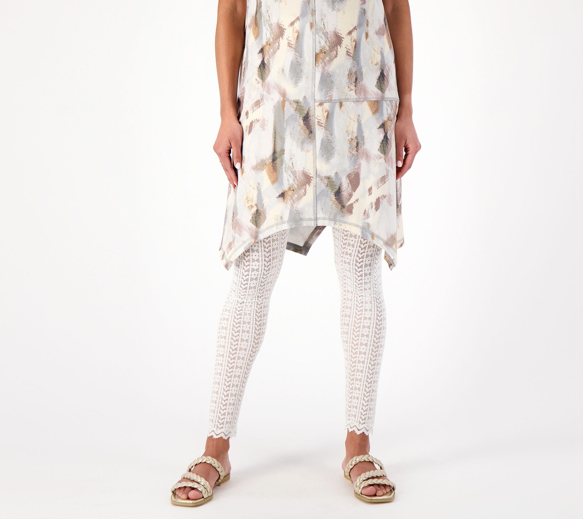 LOGO Layers by Lori Goldstein Petite Stretch Lace Leggings