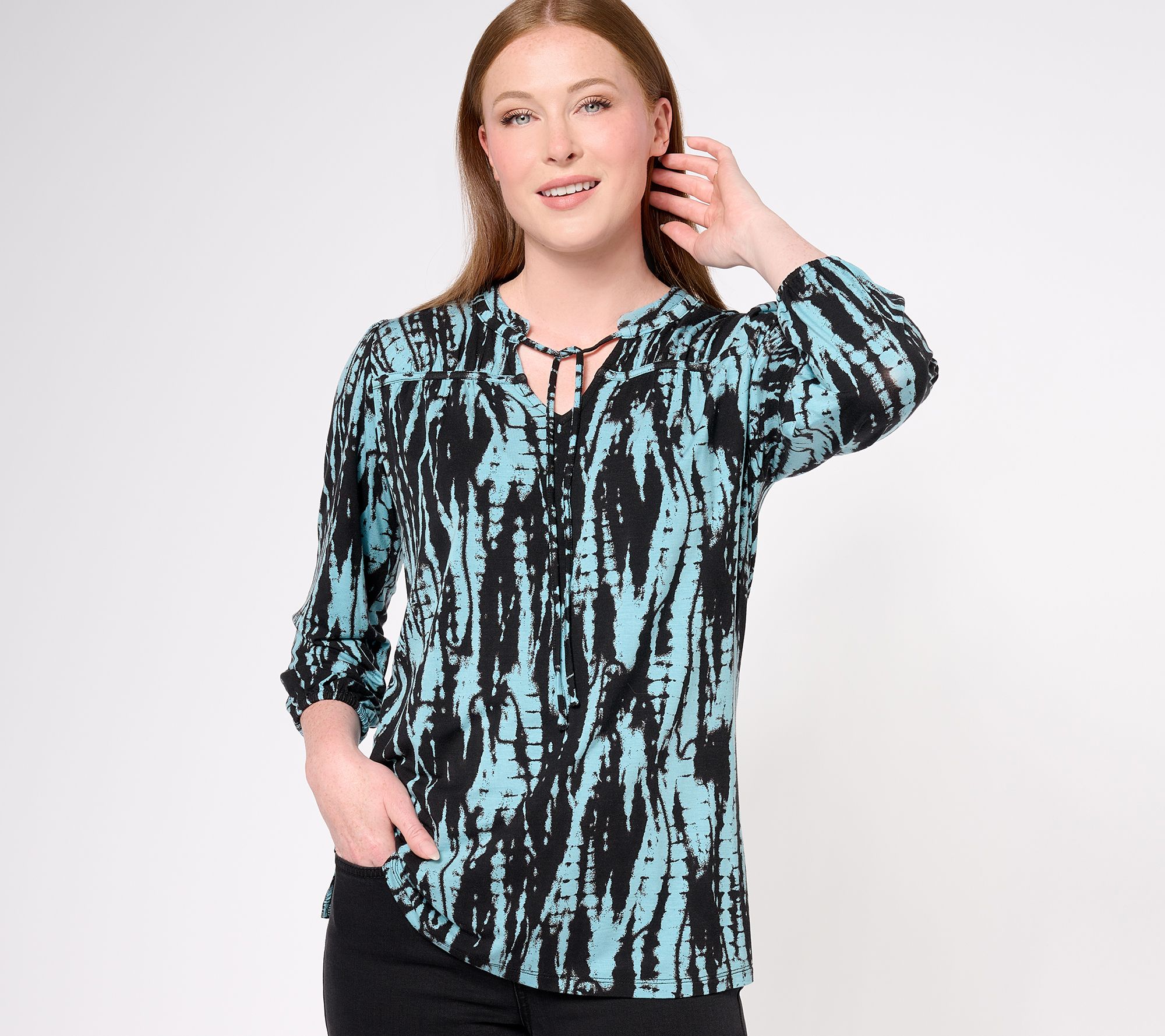 Belle by Kim Gravel Rayon Spandex Butterfly Kisses Top 