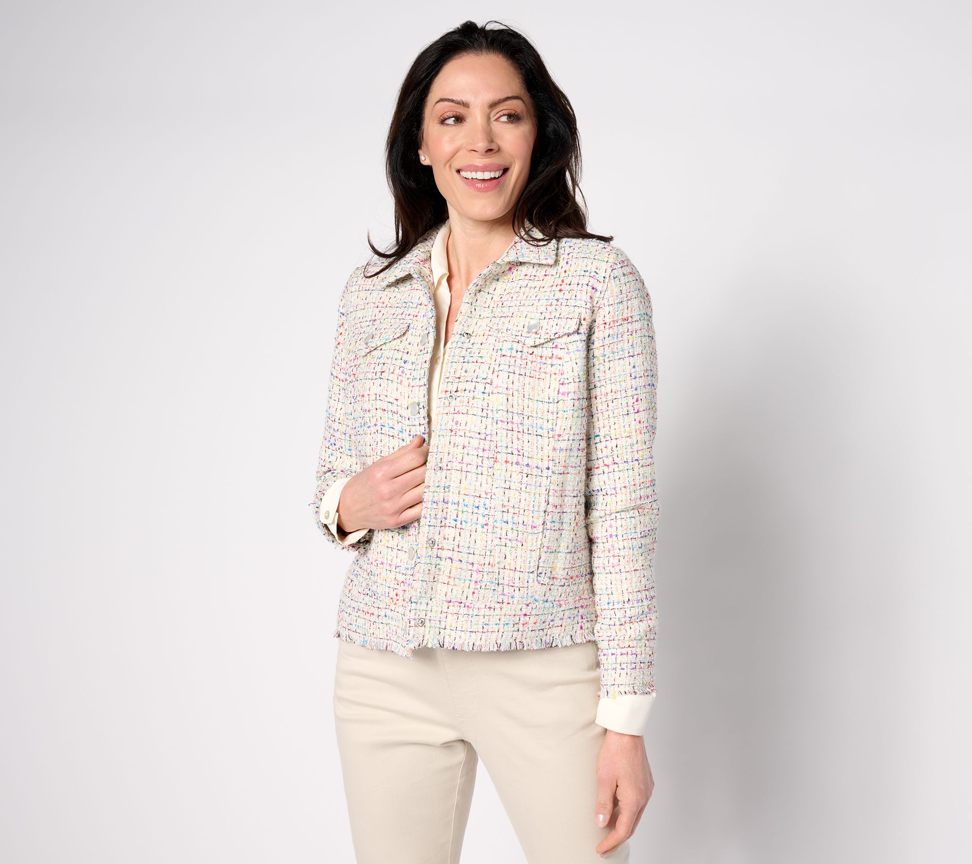 Belle by Kim Gravel Girl Boss Boucle Rainbow Jacket