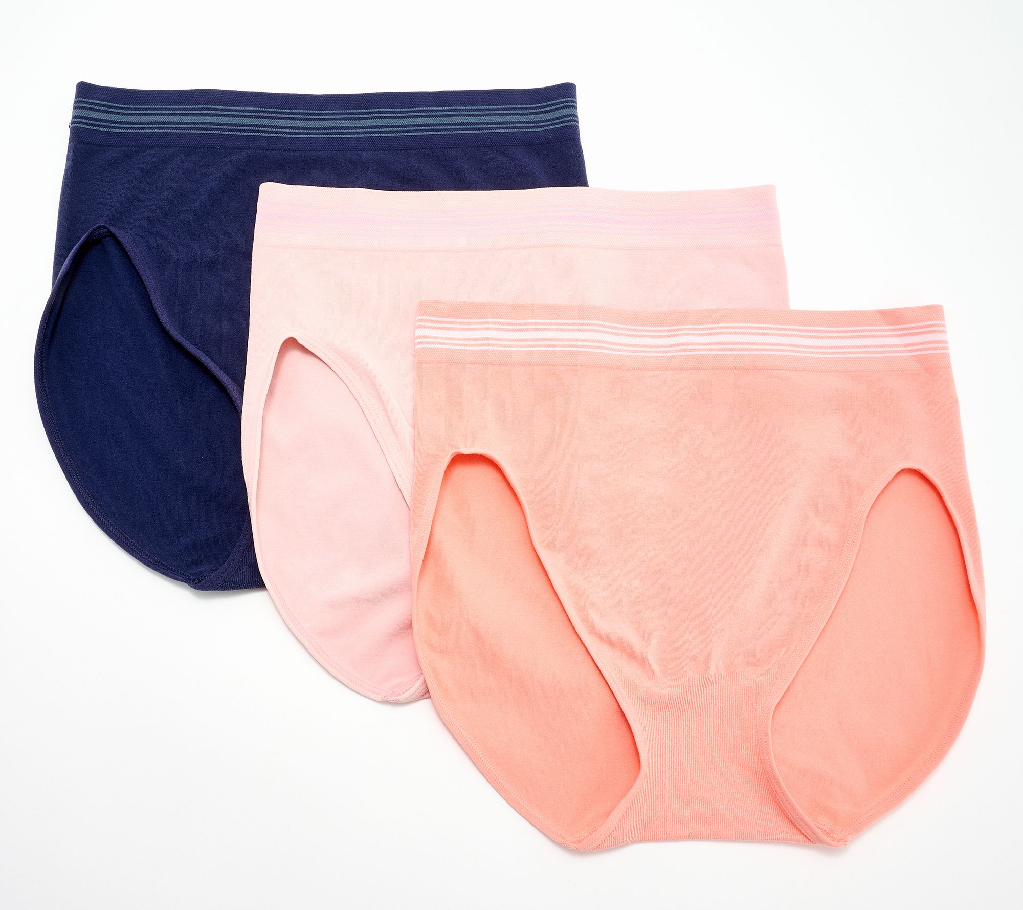 Breezies Comfort Breeze Seamless Hi-Cut Panty Set of 3