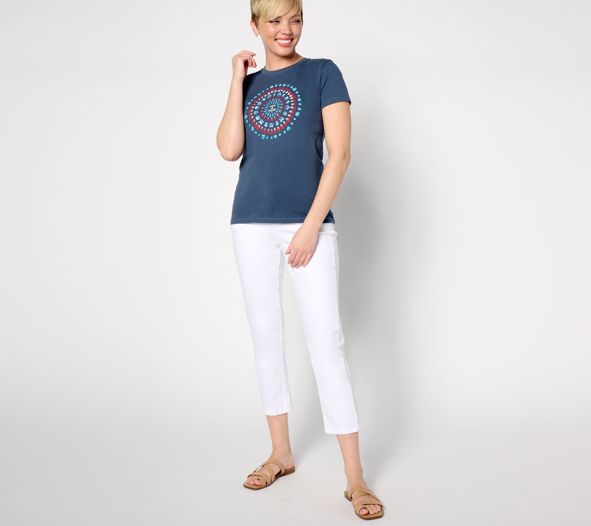 Life is Good Women's Americana Crusher Tee - QVC.com