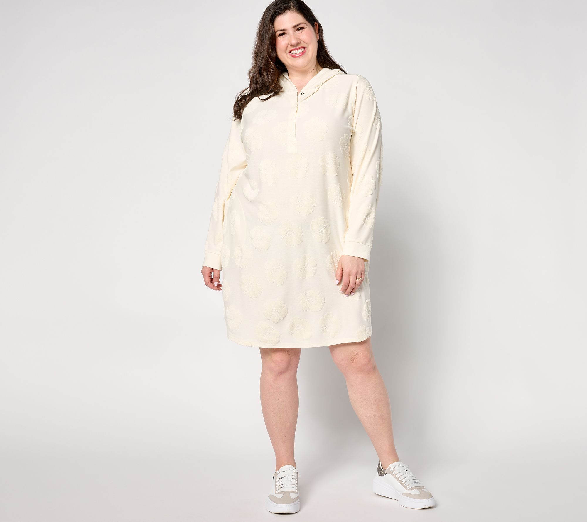 AnyBody Petite Hibiscus Jacquard French Terry Lounger