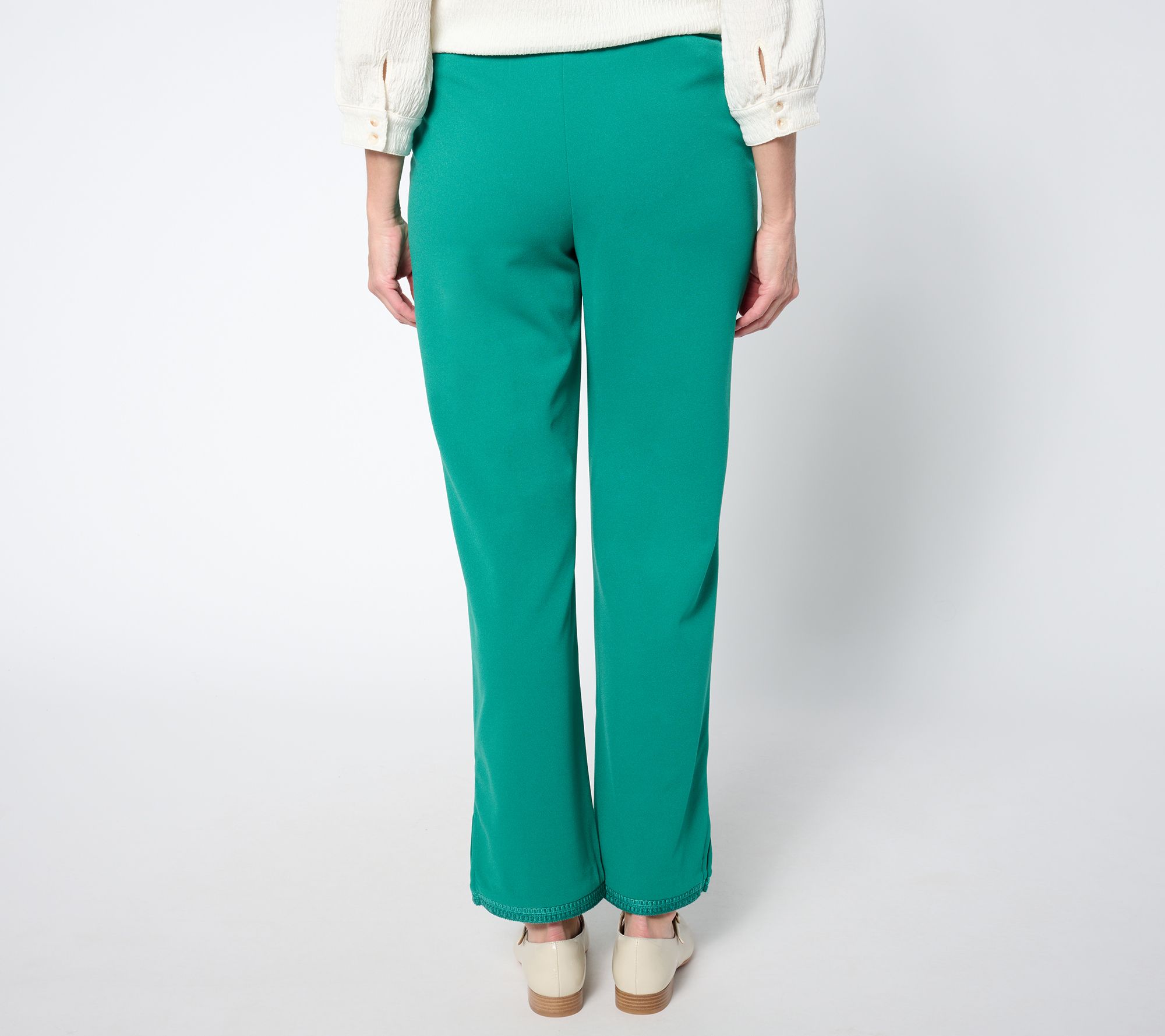 Isaac Mizrahi Live! Scuba Crepe Straight Leg Ankle Pants - QVC.com