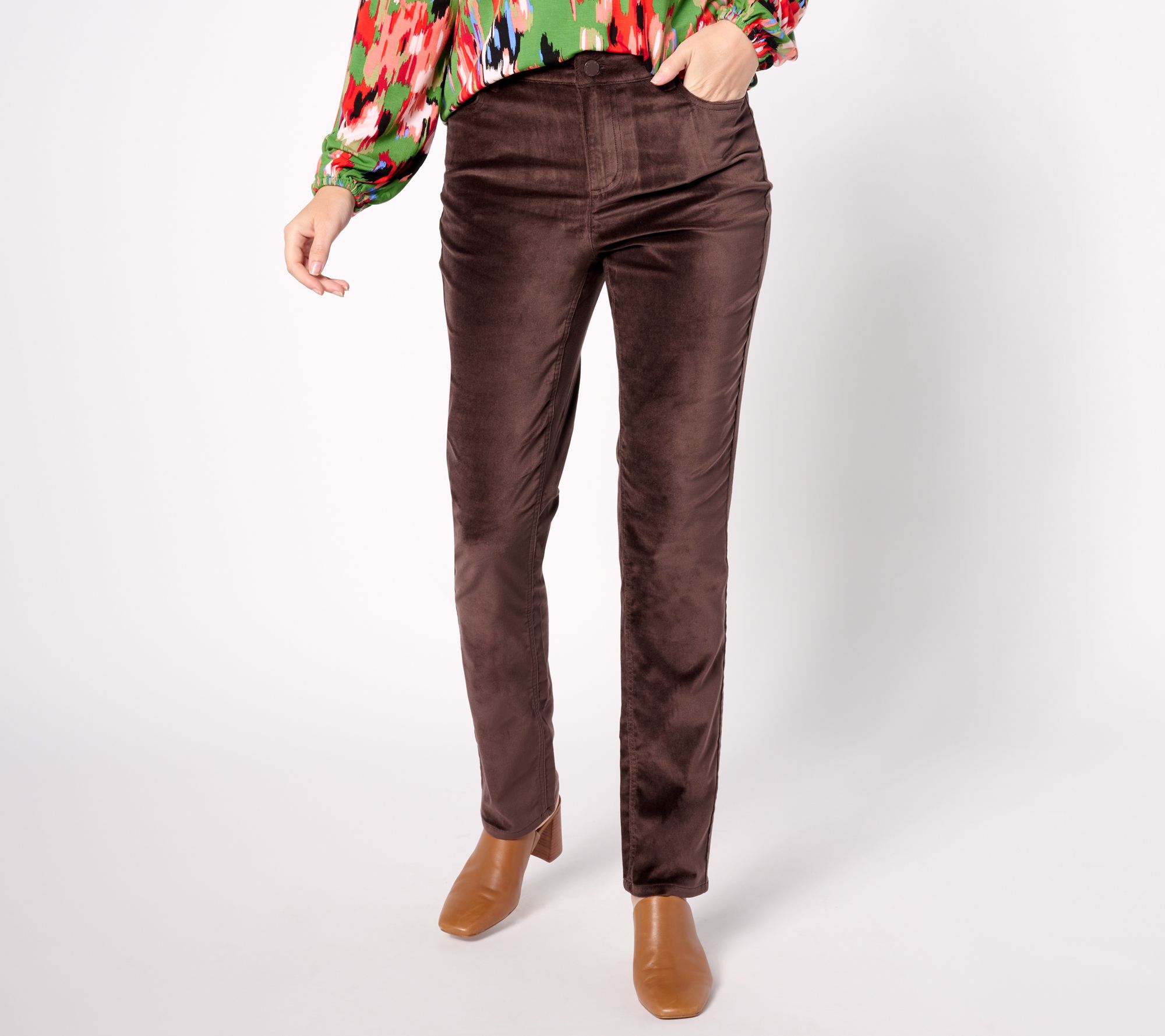 "As Is" Belle by Kim Gravel Reg Velveteen Button Front Jean