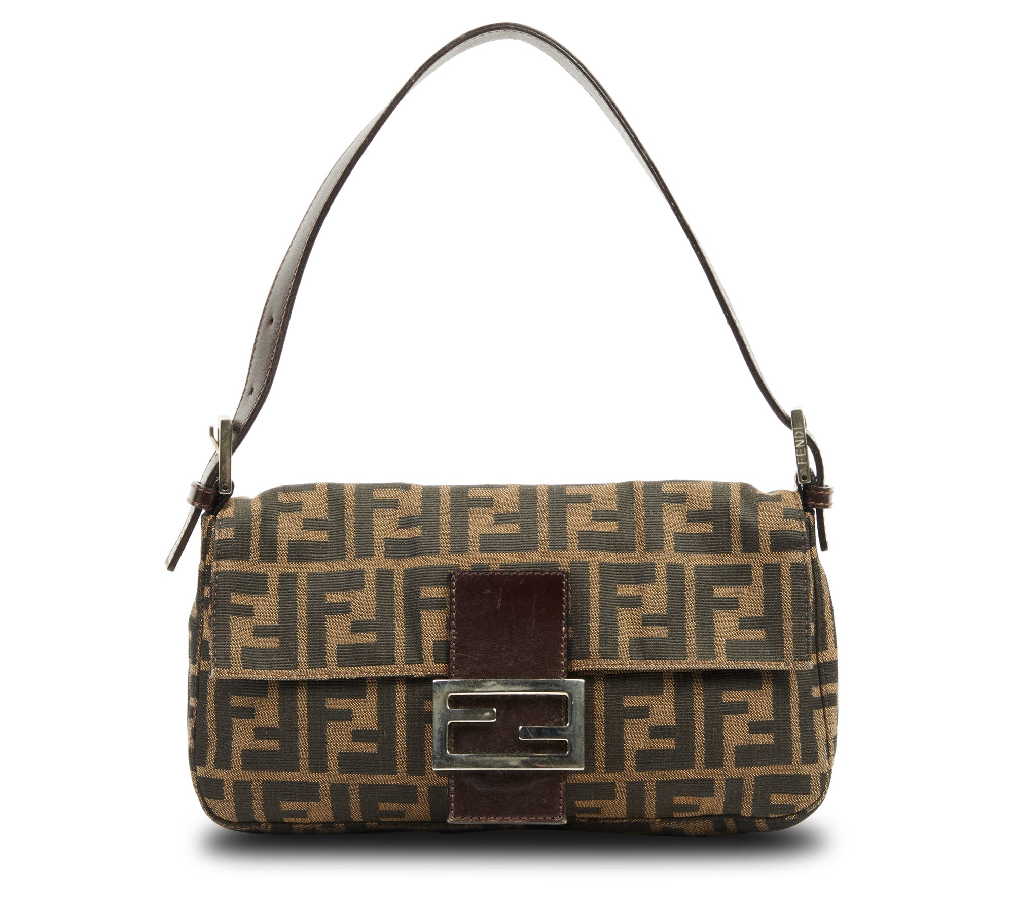 Pre-Owned Fendi Baguette Zucca Brown