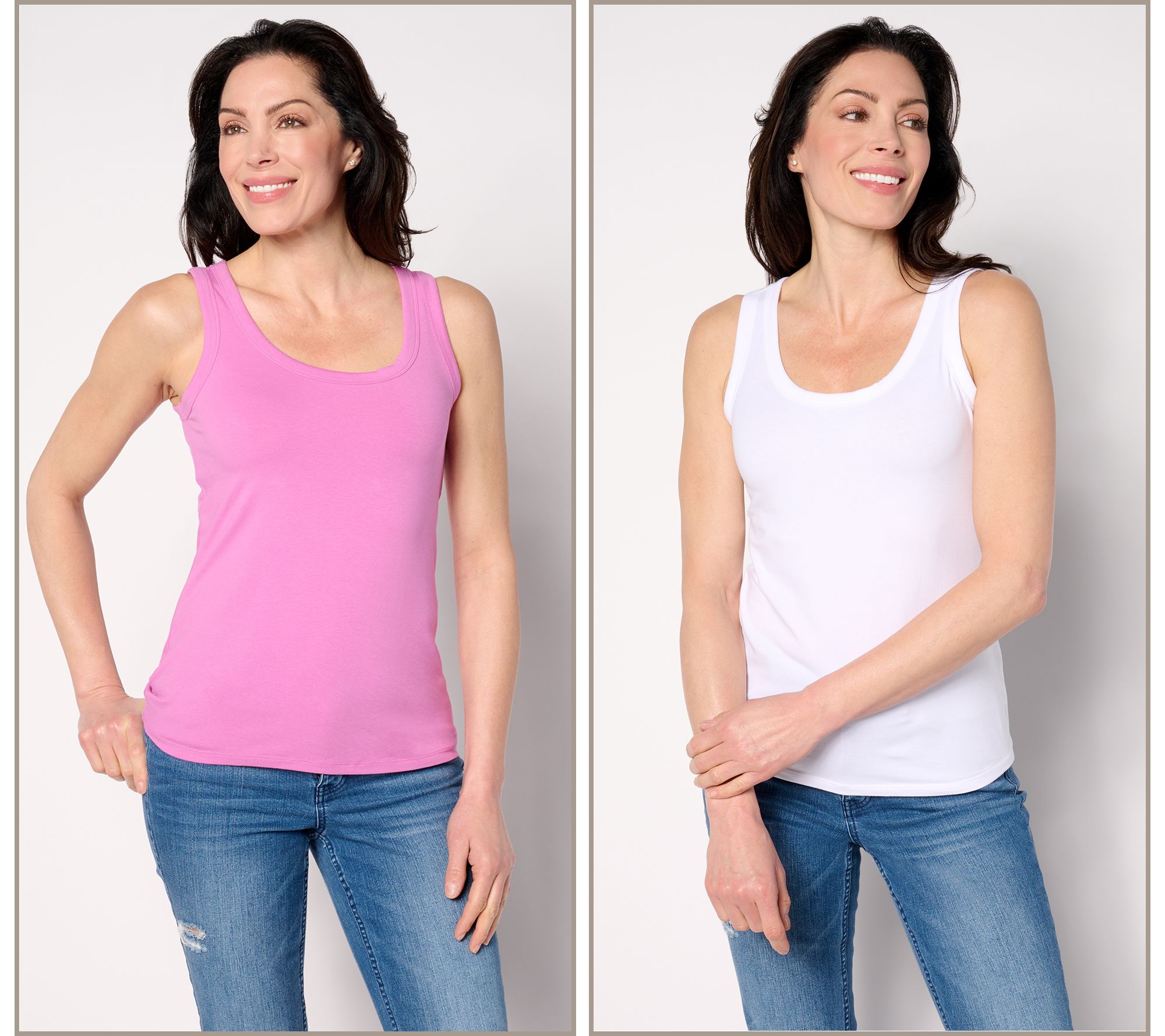 "As Is" Attitudes by Renee Washed Cotton Two Pack Perfect Tank