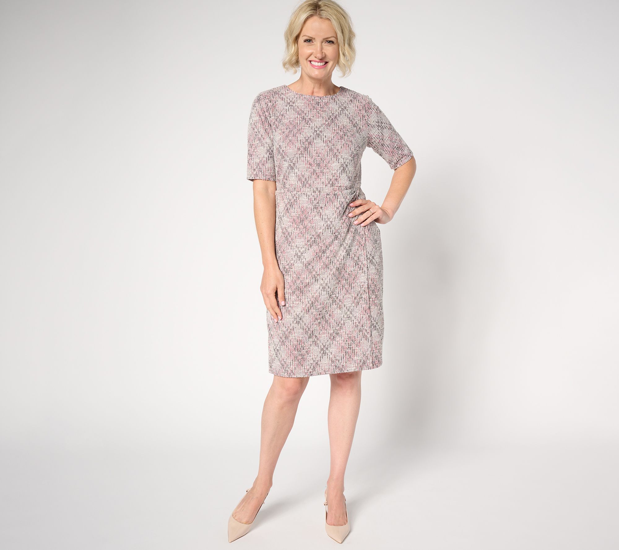 BEAUTIFUL by Lawrence Zarian Petite Stretch Tweed Midi Dress