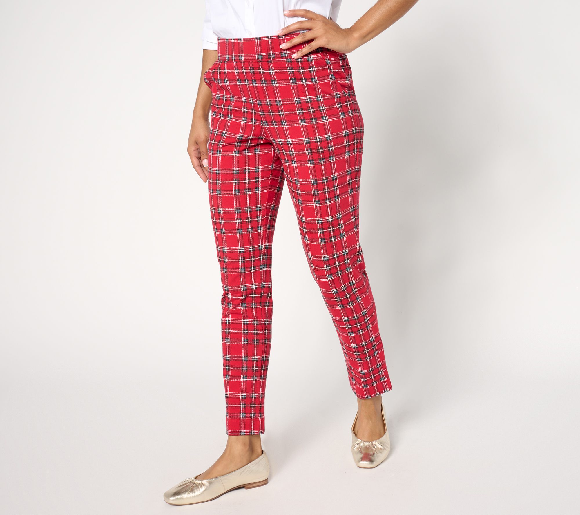 Denim & Co. Regular Any Day Printed Duo Stretch Ankle Pant