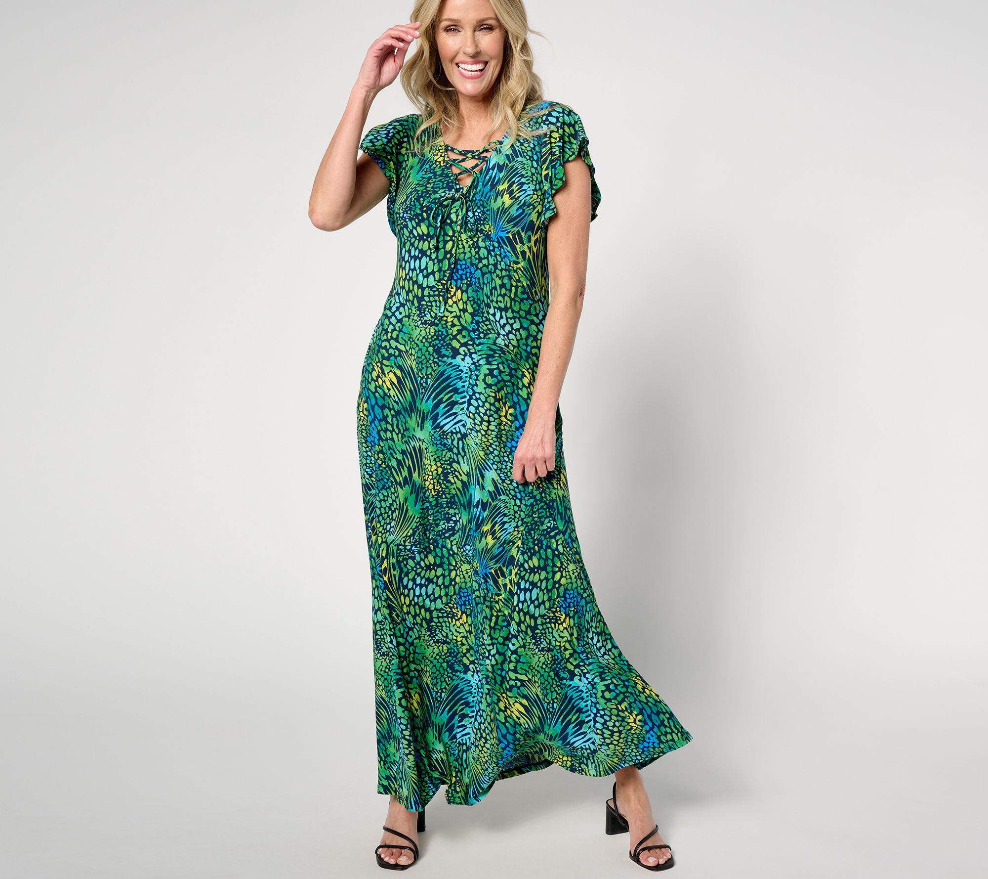 "As Is" Attitudes by Renee Petite Como Jersey Lace Up Dress