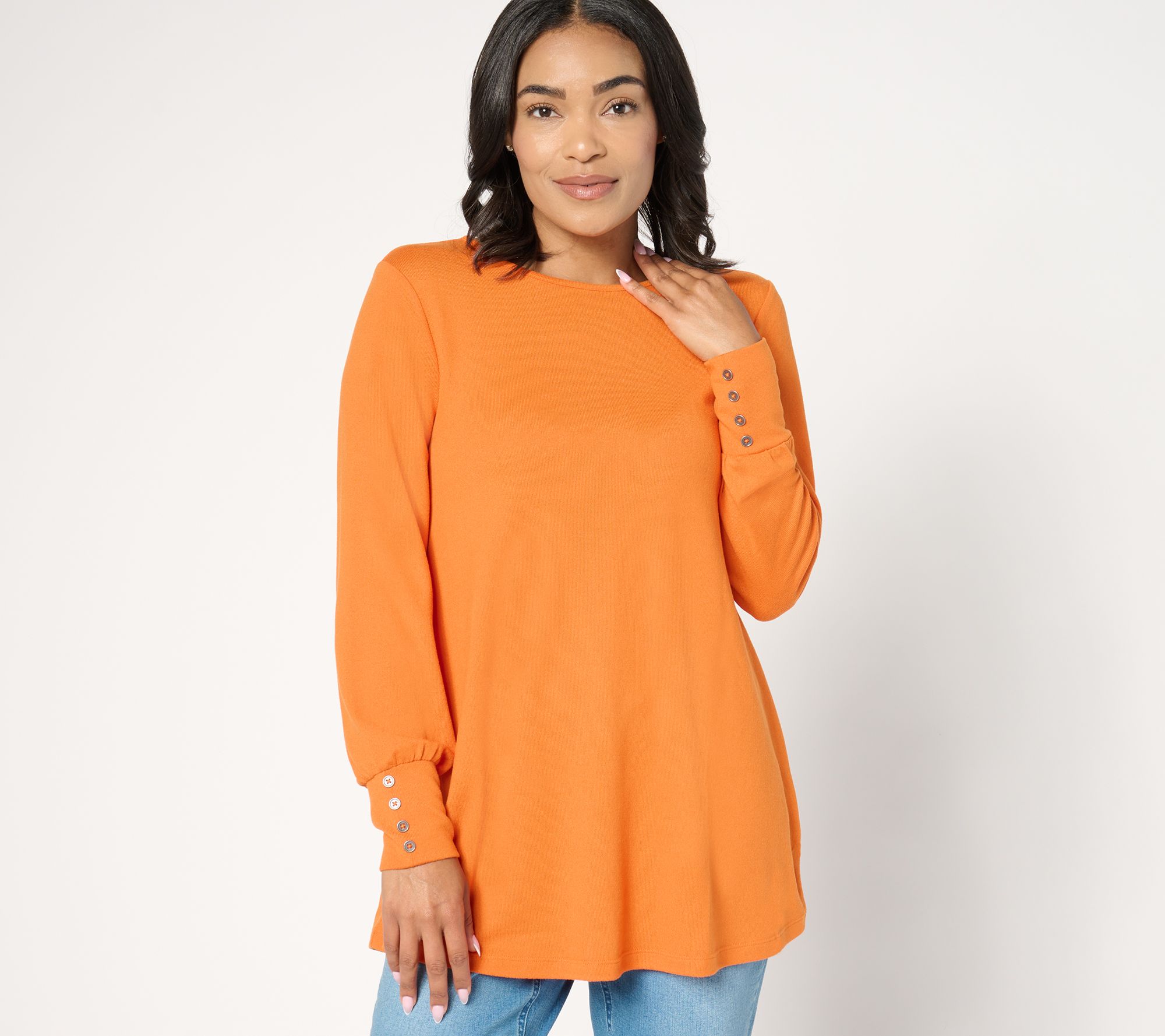  Denim & Co. Essentials Regular Heavenly Jersey Swing Tunic