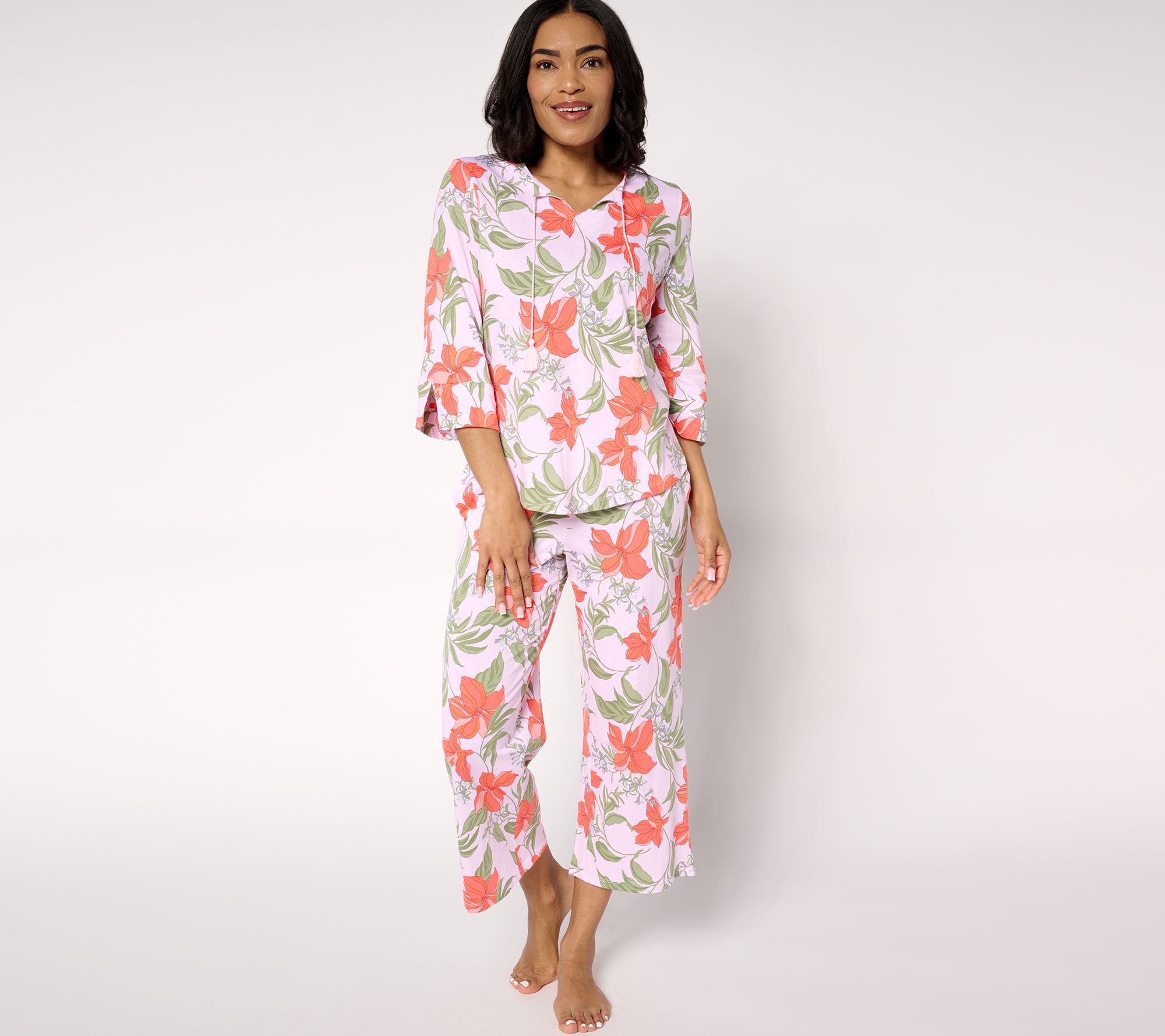 Carole Hochman Ultra Jersey 3/4 Sleeve Lounge Set - QVC.com