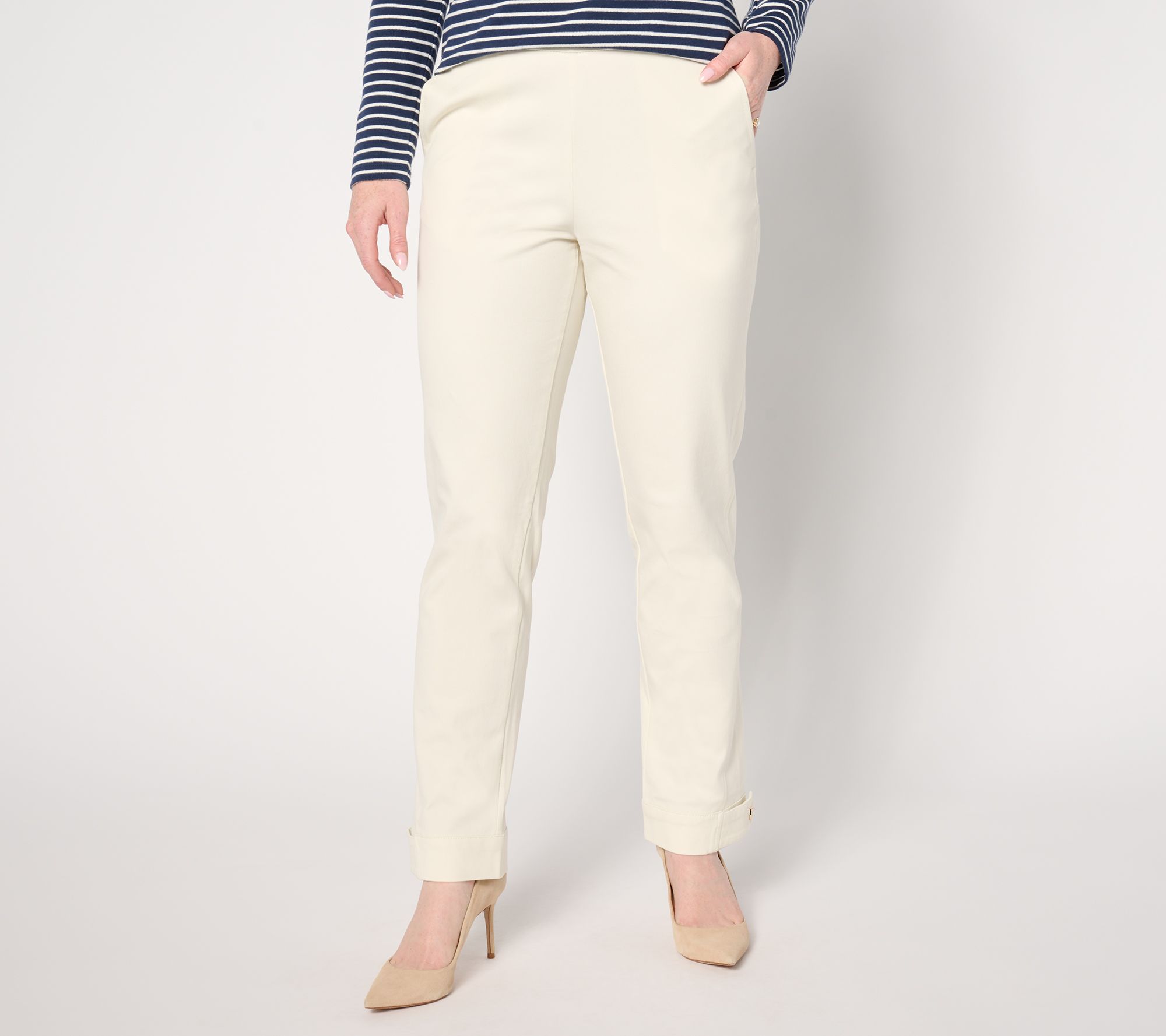 "As Is" Isaac Mizrahi Live! Regular 24/7 Stretch Full Length Pants