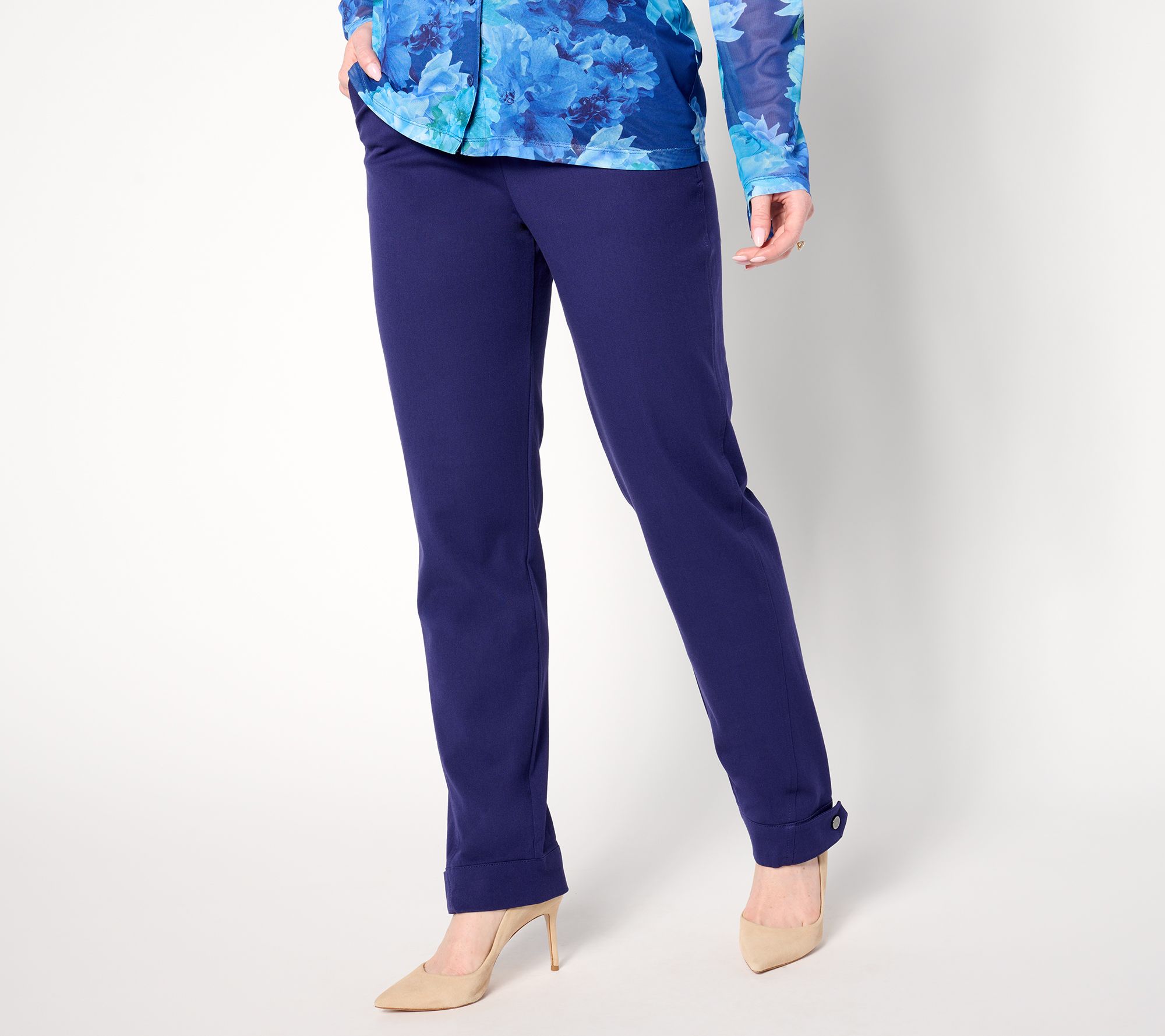 "As Is" Isaac Mizrahi Live! Regular 24/7 Stretch Full Length Pants