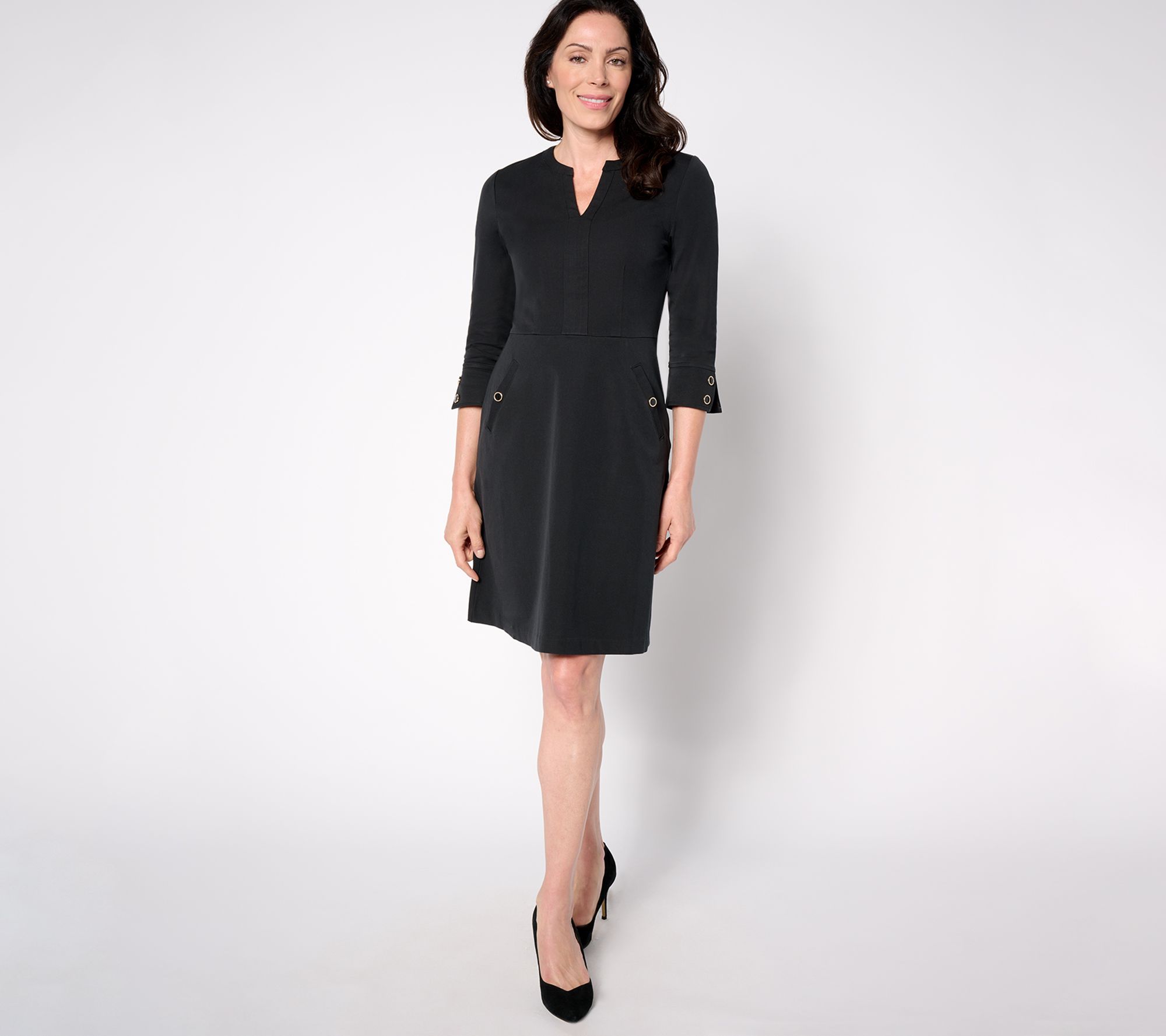 "As Is" Isaac Mizrahi Live! Regular 24/7 Stretch Lady Dress w/ Pocket