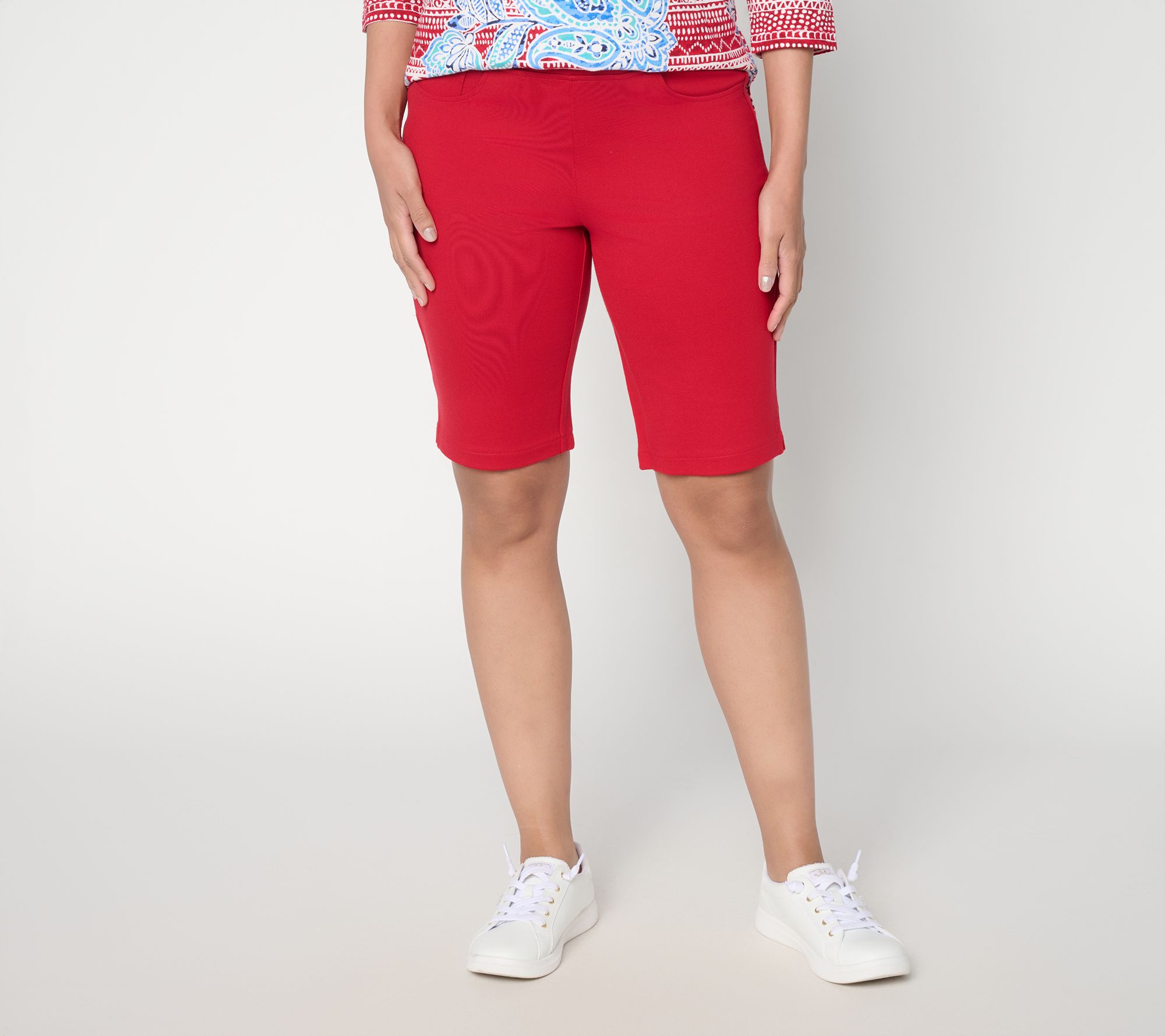 Belle by Kim Gravel Ponte 5 Pocket 11" Bermuda Shorts