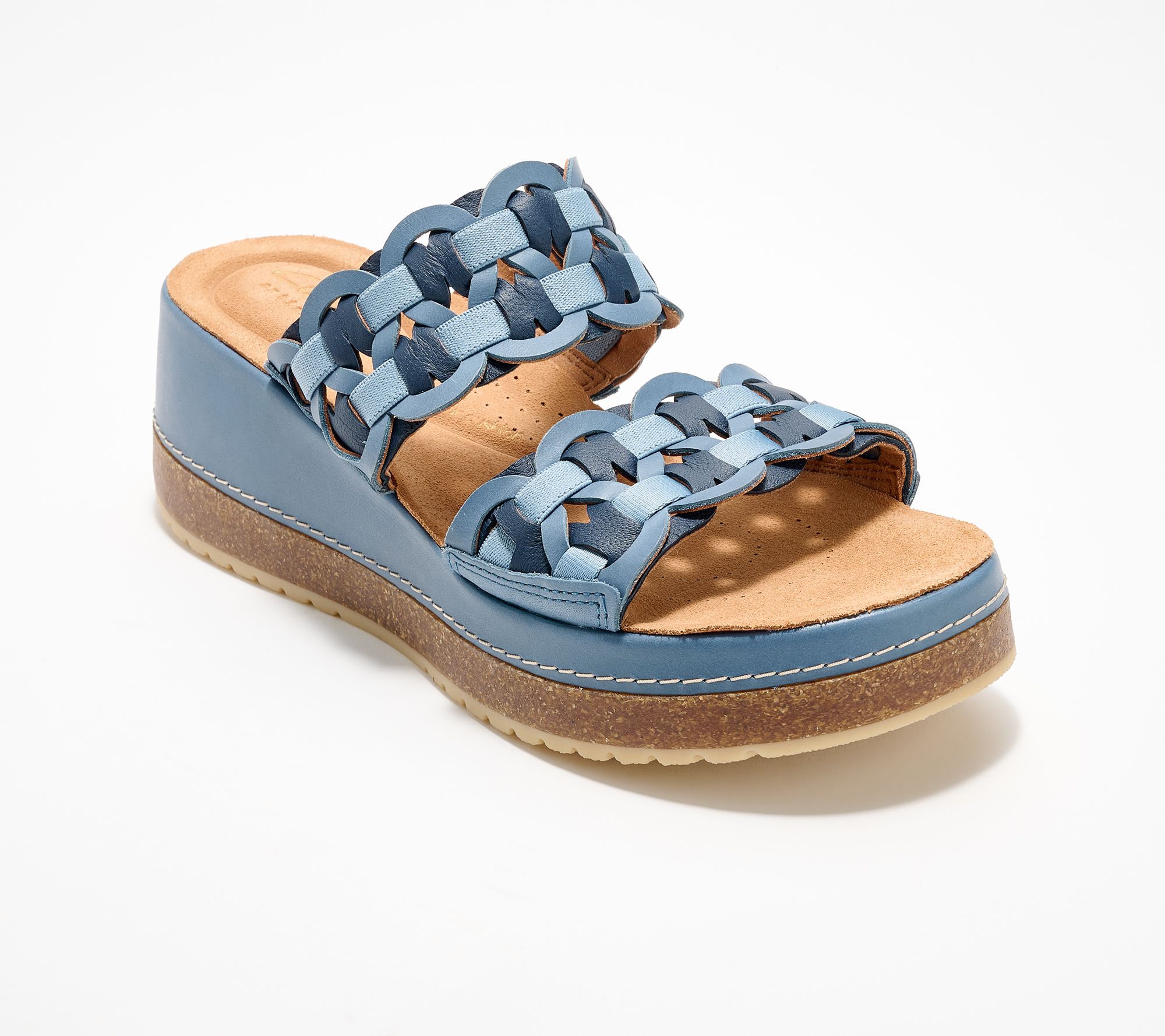 Clarks Artisan Leather Two Band Slide Sandals - Kassanda Mule