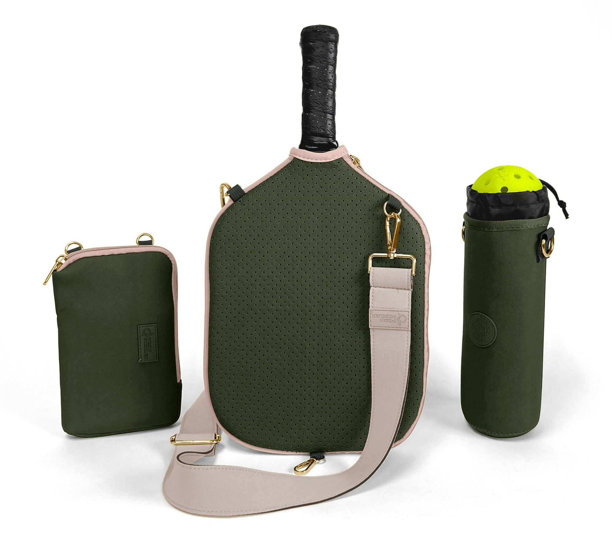 Posh Pickler Pickleball Cover, Pouch & Ball Bag3-Piece Set