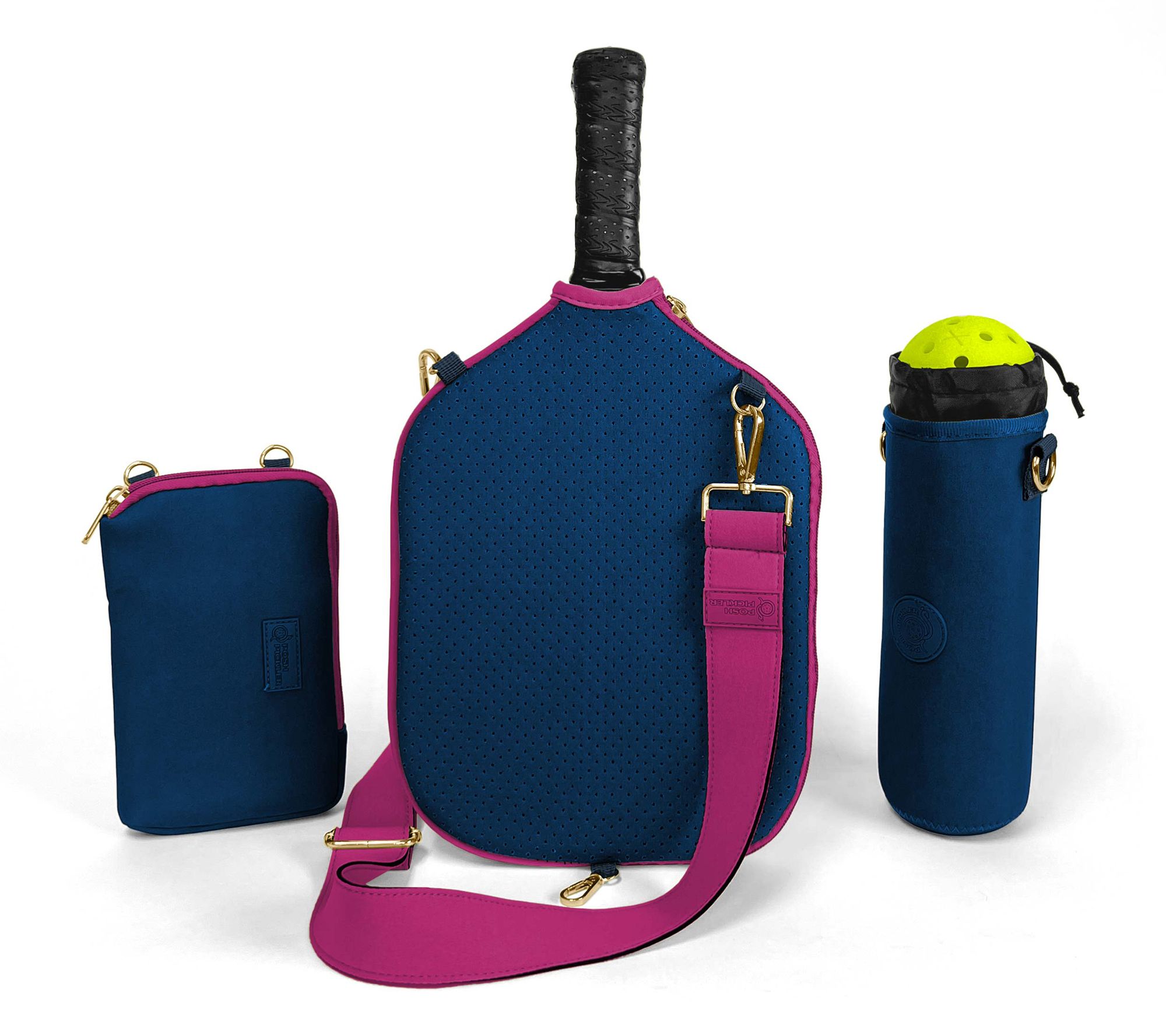 Posh Pickler Pickleball Cover, Pouch & Ball Bag3-Piece Set