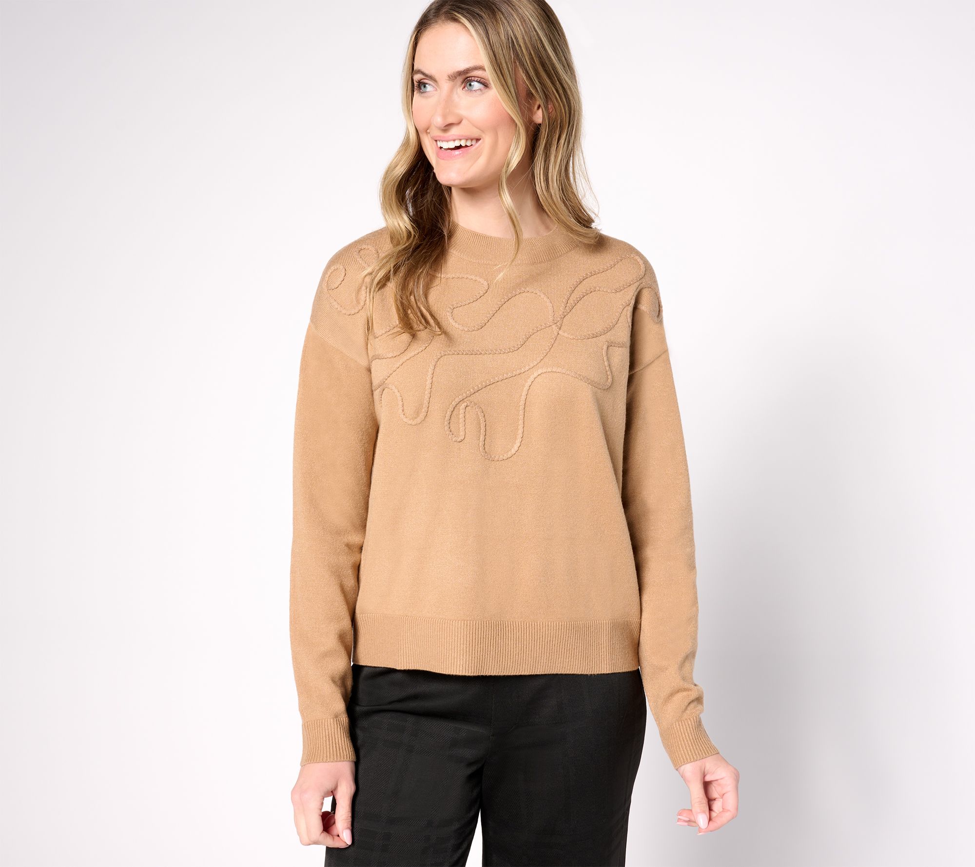 "As Is" by Stacy London Soutache Crew Neck Sweater