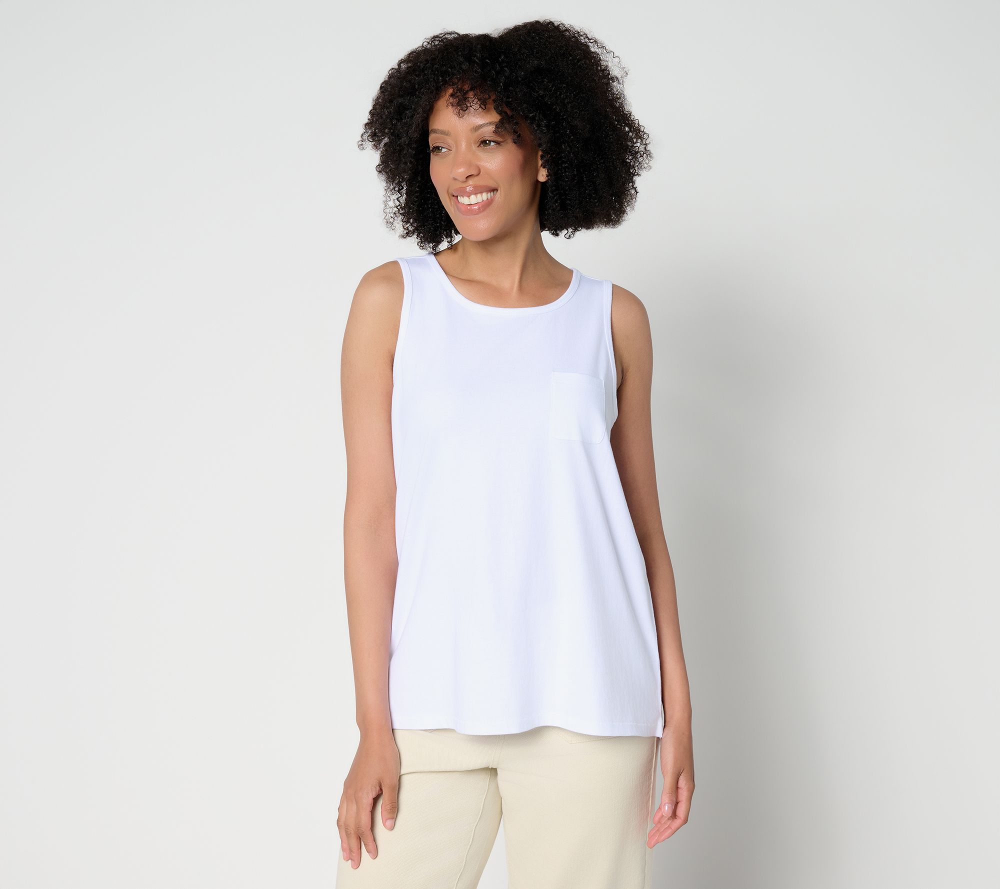 AnyBody Essentials Cotton Pocket Tank