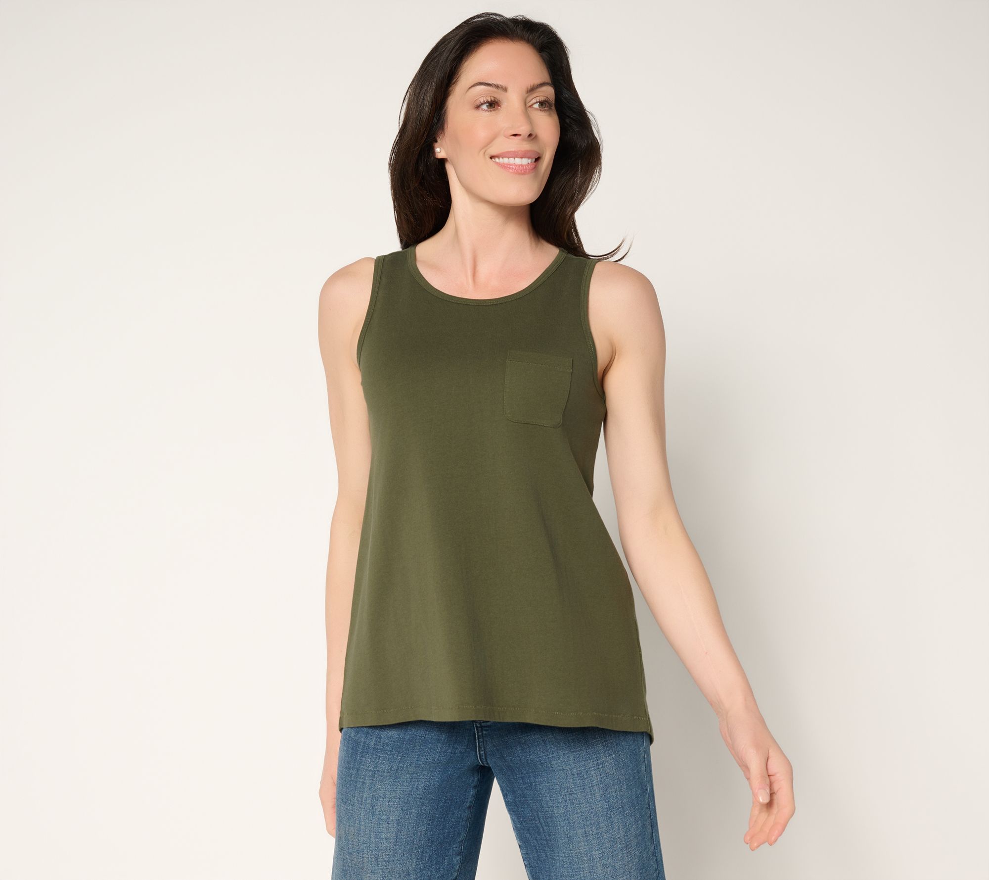 AnyBody Essentials Cotton Pocket Tank