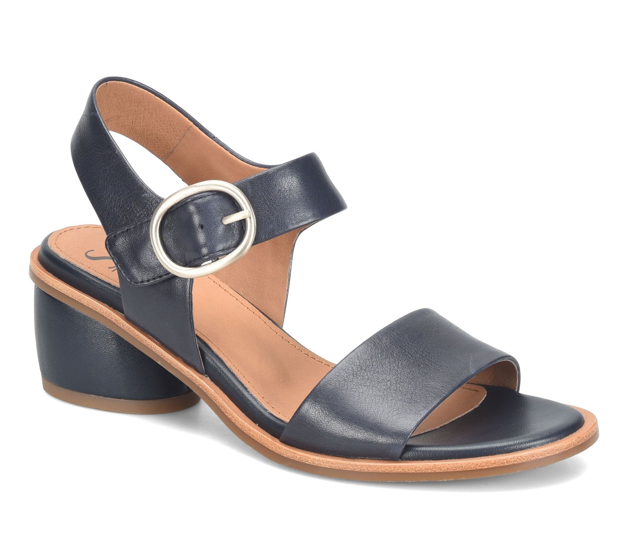 Sofft  Leather Rounded Heel Sandal - Chevonne