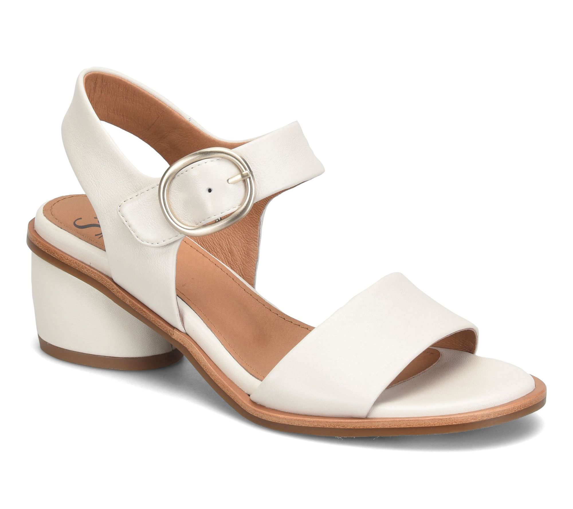 Sofft  Leather Rounded Heel Sandal - Chevonne