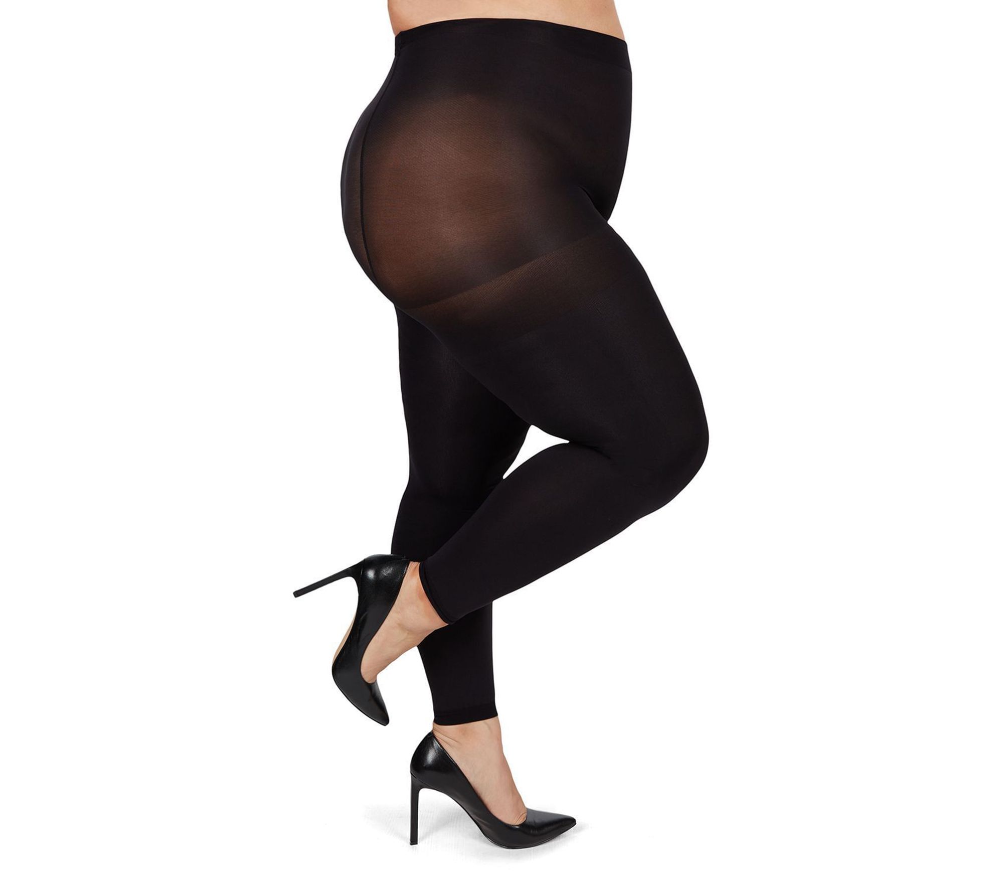 MeMoi Plus Curvy Control Top Super Matte Footless Tights