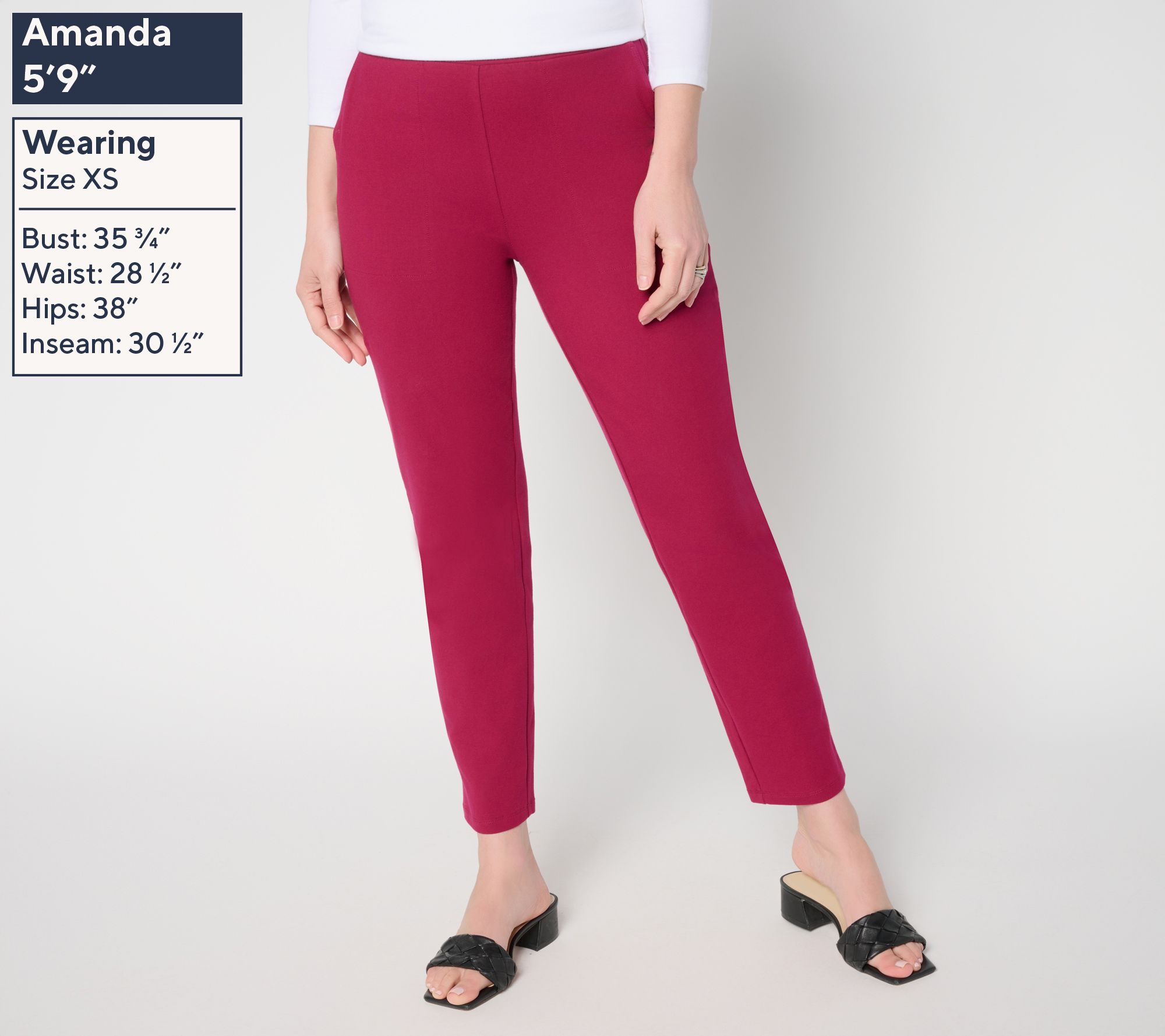 Susan Graver Weekend Travel Knit Slim-Leg Ankle Pant - QVC.com