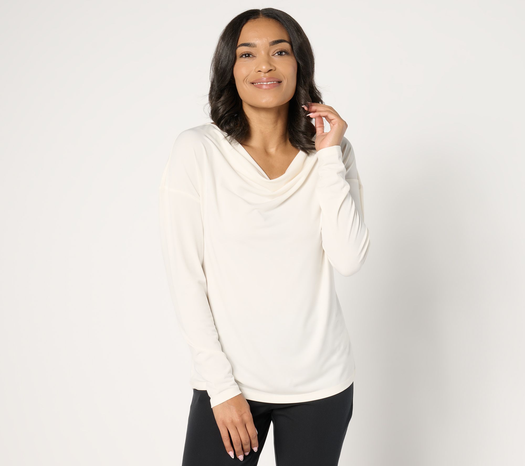 "As Is" BEAUTIFUL by Lawrence Zarian Long Sleeve Cowl Neck Top