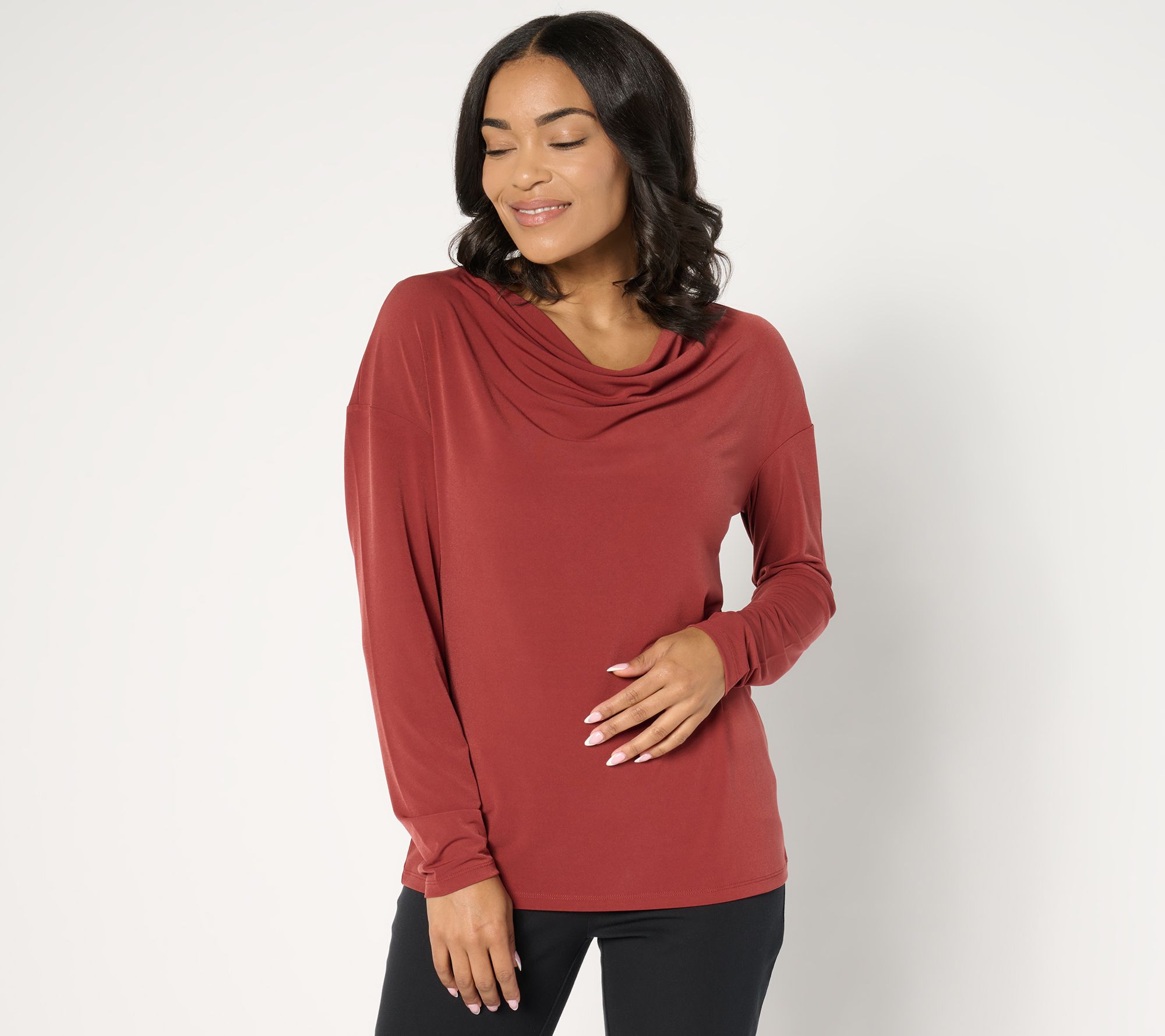 "As Is" BEAUTIFUL by Lawrence Zarian Long Sleeve Cowl Neck Top