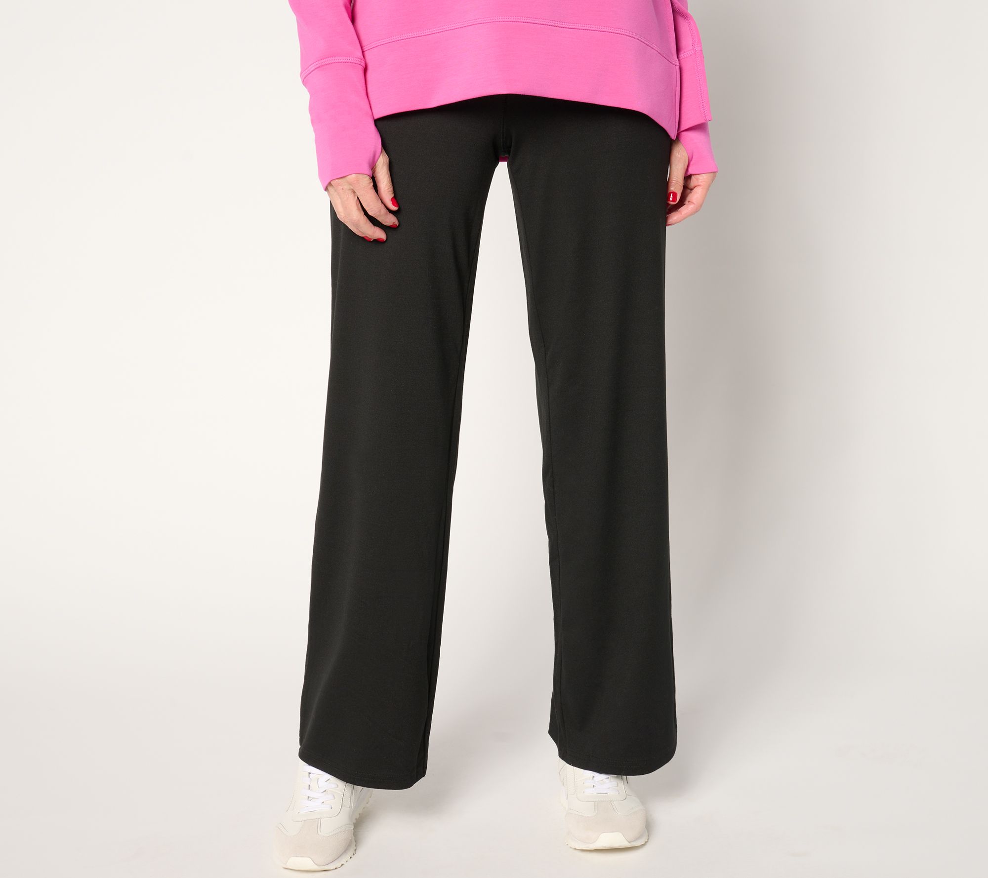 "As Is" Belle by Kim Gravel Reg Athletic Jersey Wide Leg Pant