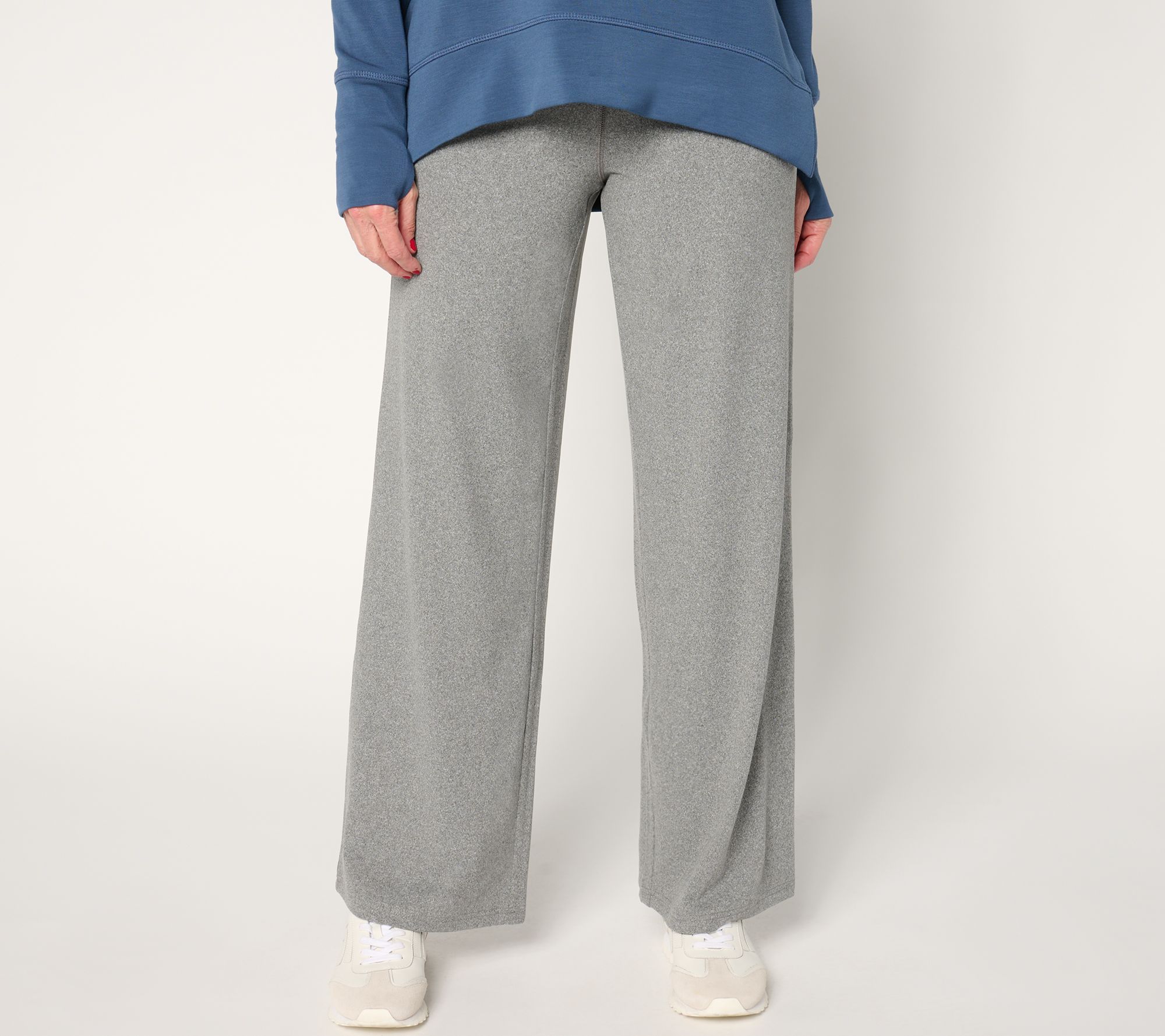 "As Is" Belle by Kim Gravel Reg Athletic Jersey Wide Leg Pant