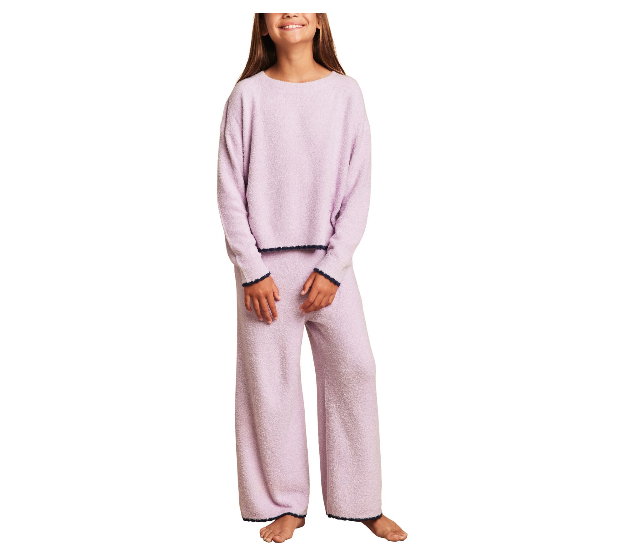 Barefoot Dreams CozyChic Lite Youth Scalloped Wide Leg Pant
