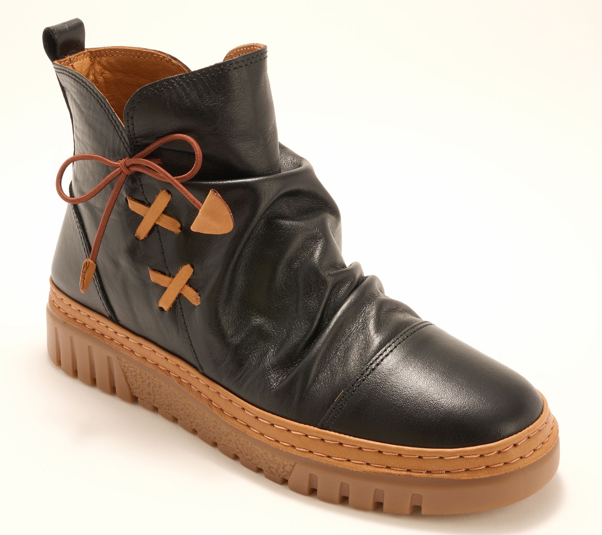 Spring Step Leather Ankle Boots - Vandis