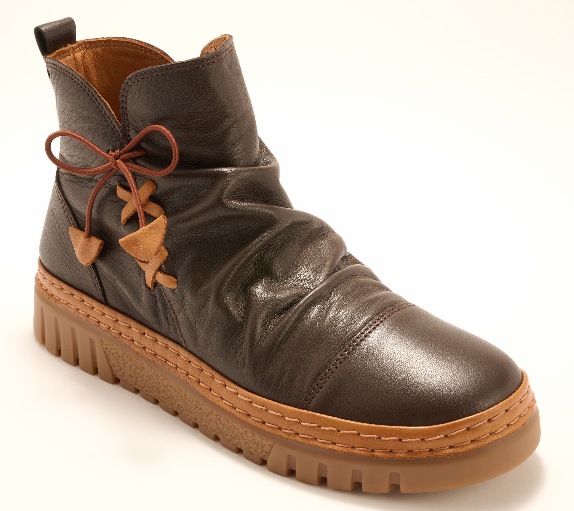 Spring Step Leather Ankle Boots - Vandis