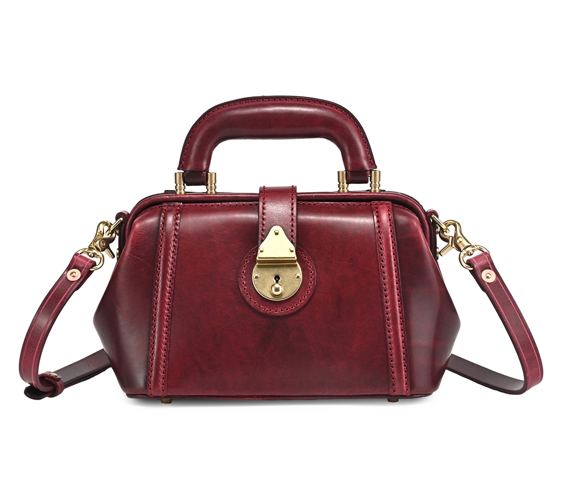 Old Trend Azalea Mini Leather Doctor Bag with Crossbody Strap