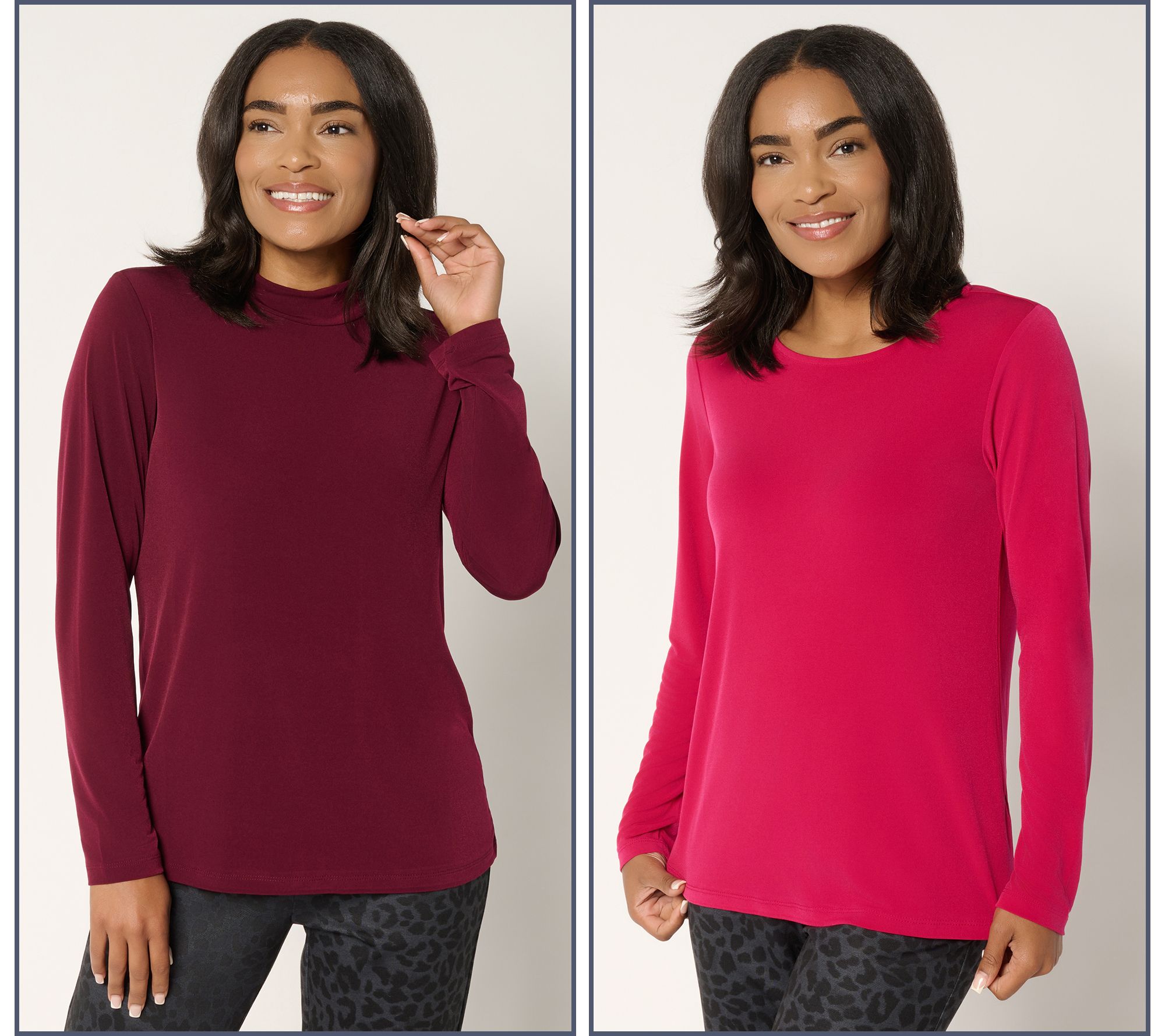 Susan Graver Modern Essentials Set of 2 Liquid Knit Tops