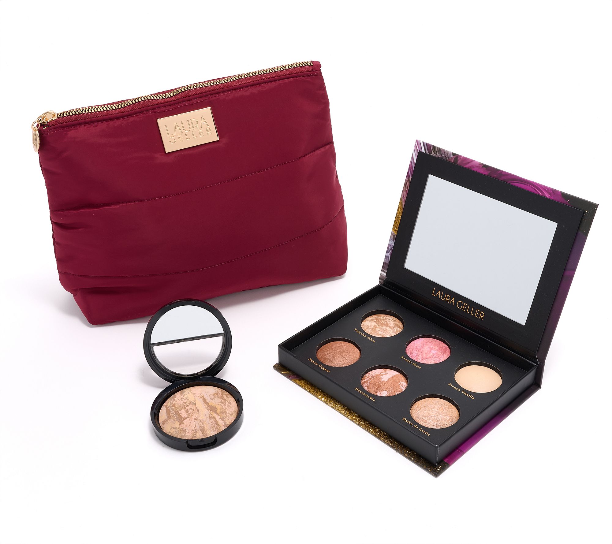 Laura Geller Balance N Glow Foundation with Baked Face Palette & Bag