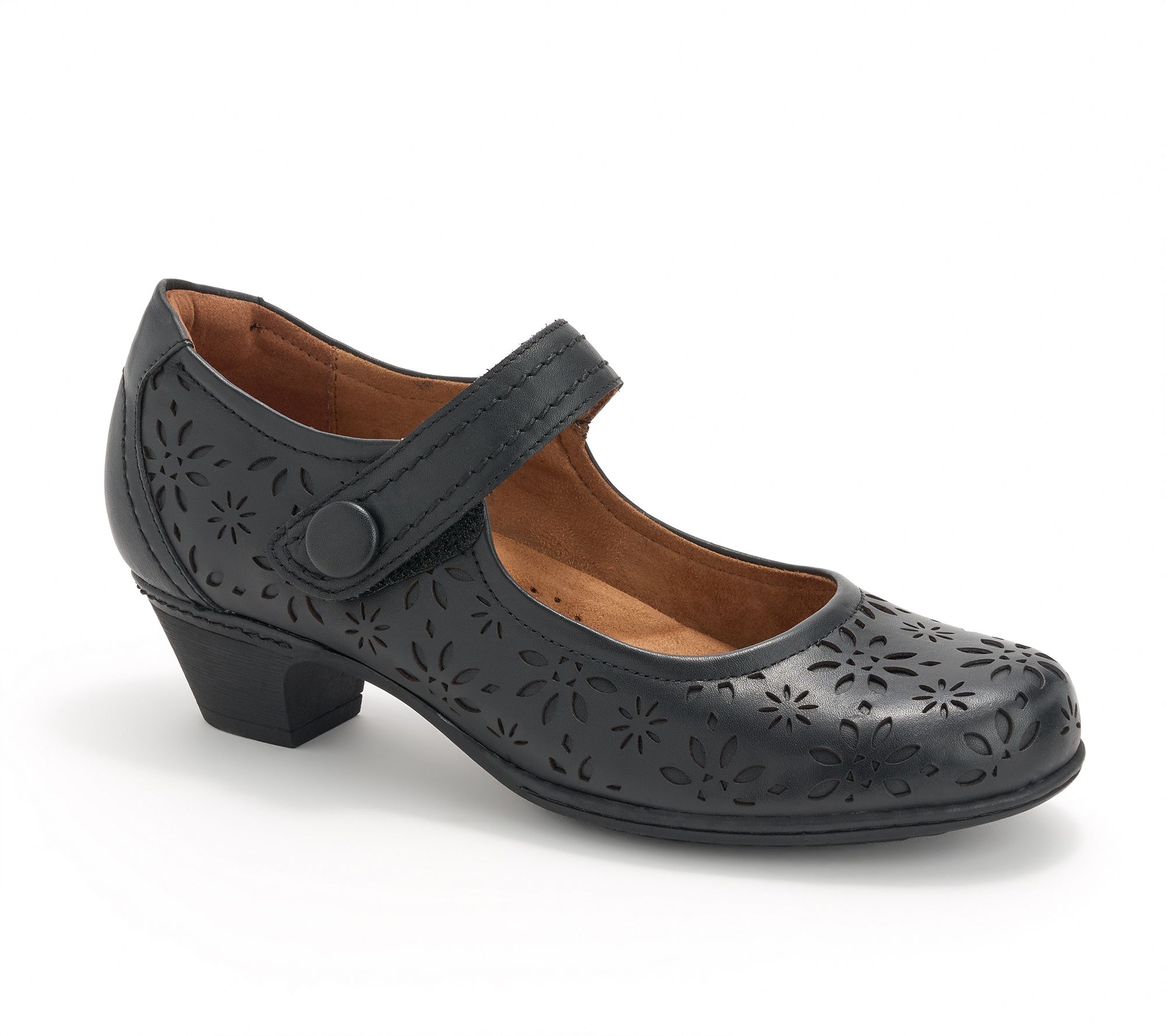 Cobb Hill Leather Heeled Mary-Janes - Alesia